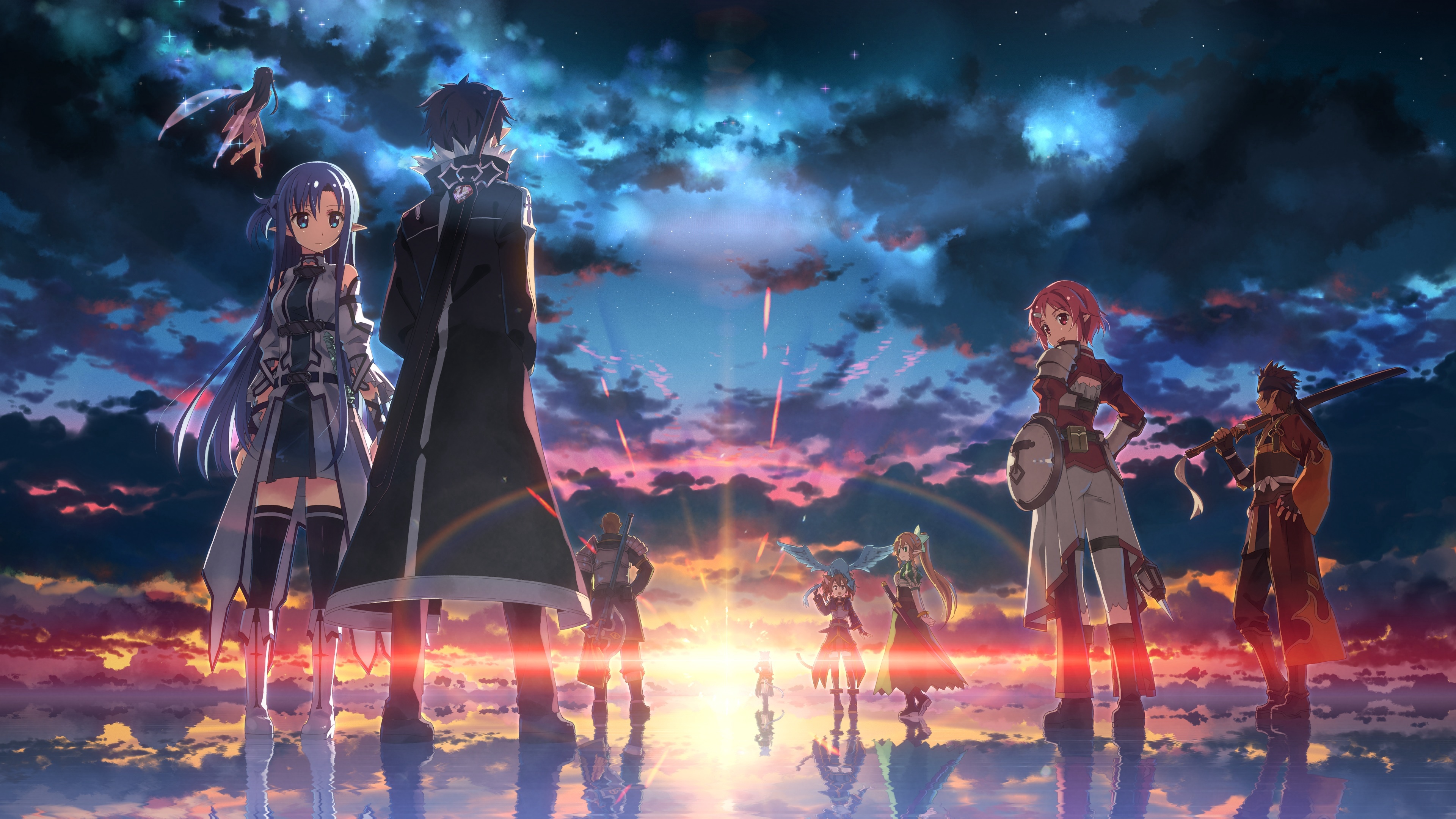 Kirigaya Kazuto Sun Horizon Sword Pina Sword Art Online Sword Art Online Asuna Yuuki Yui Sword Art O 3840x2160