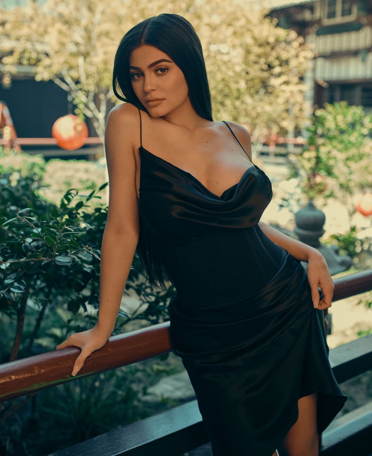 Kylie Jenner Model Women Black Dress Black Hair Looking At Viewer 1280x1568