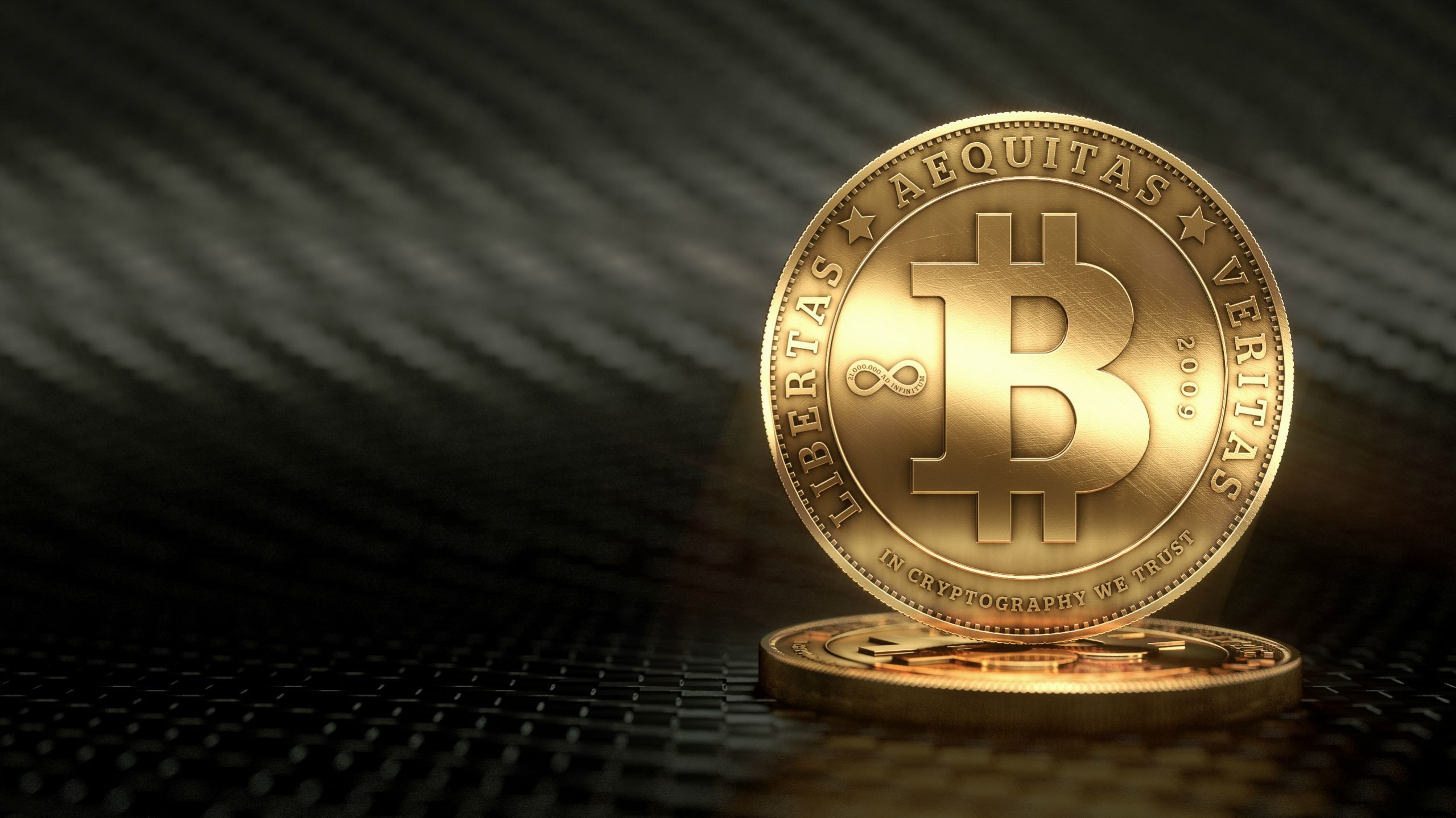Bitcoin Coins Gold 2559x1439