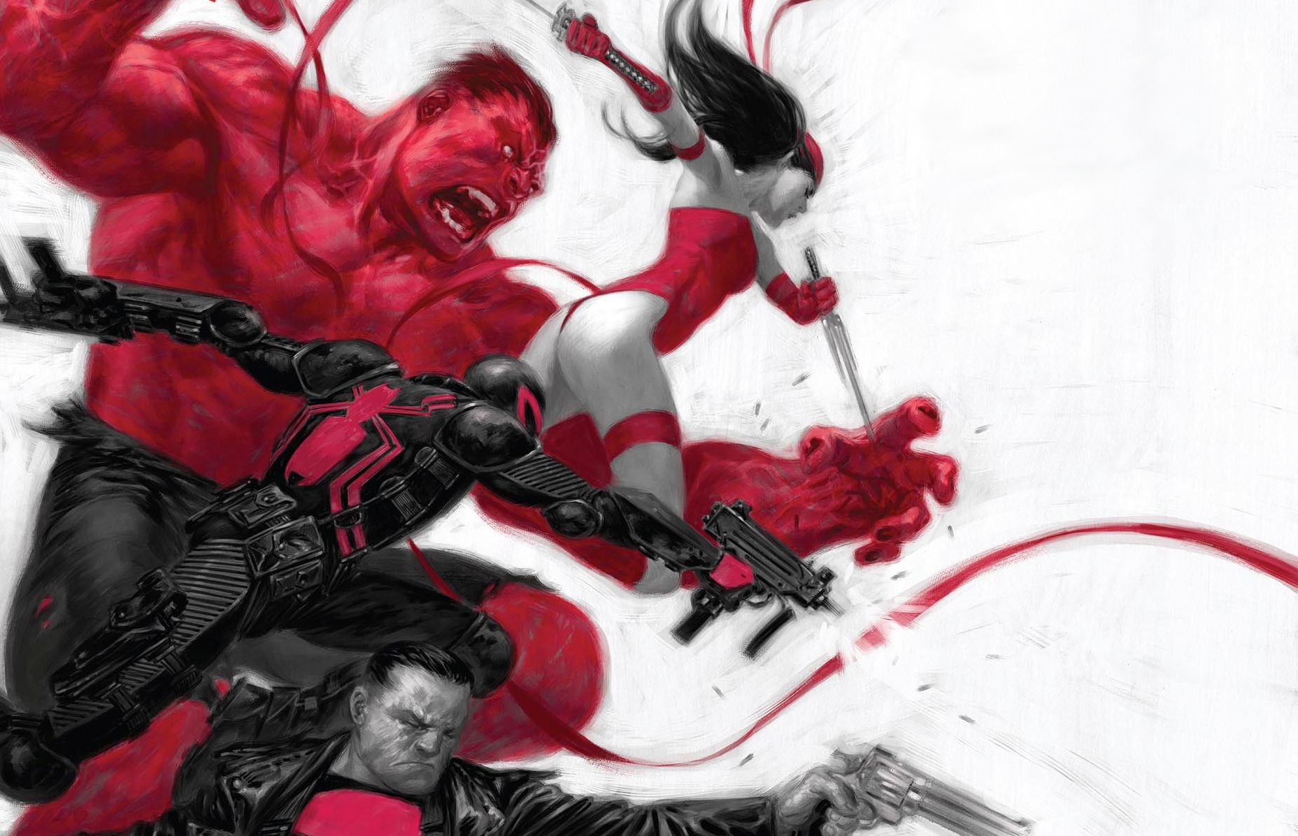 Red Hulk Elektra Marvel Comics Punisher Agent Venom 1856x1196