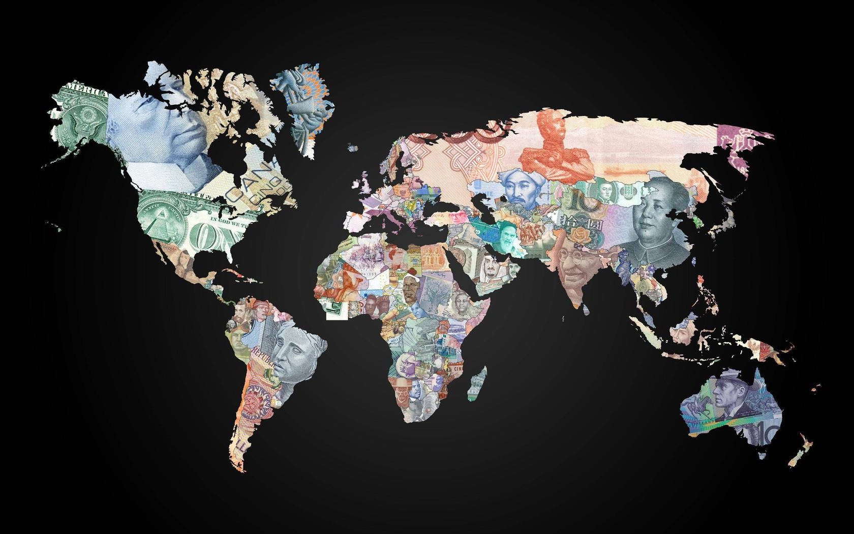 Money Countries World Map 1680x1050