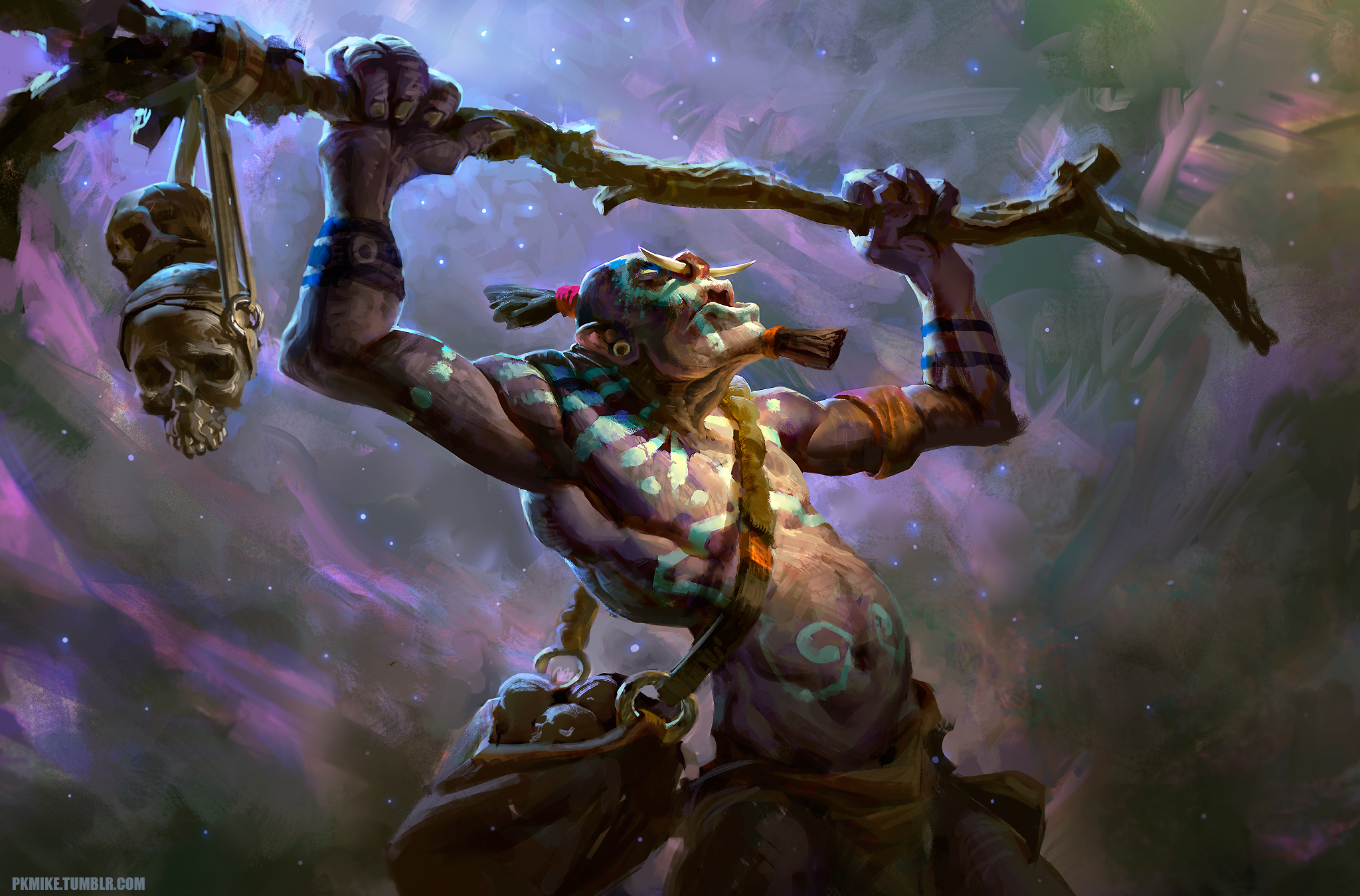 Dota 2 Witch Doctor PC Gaming Skull Fantasy Art 2048x1349