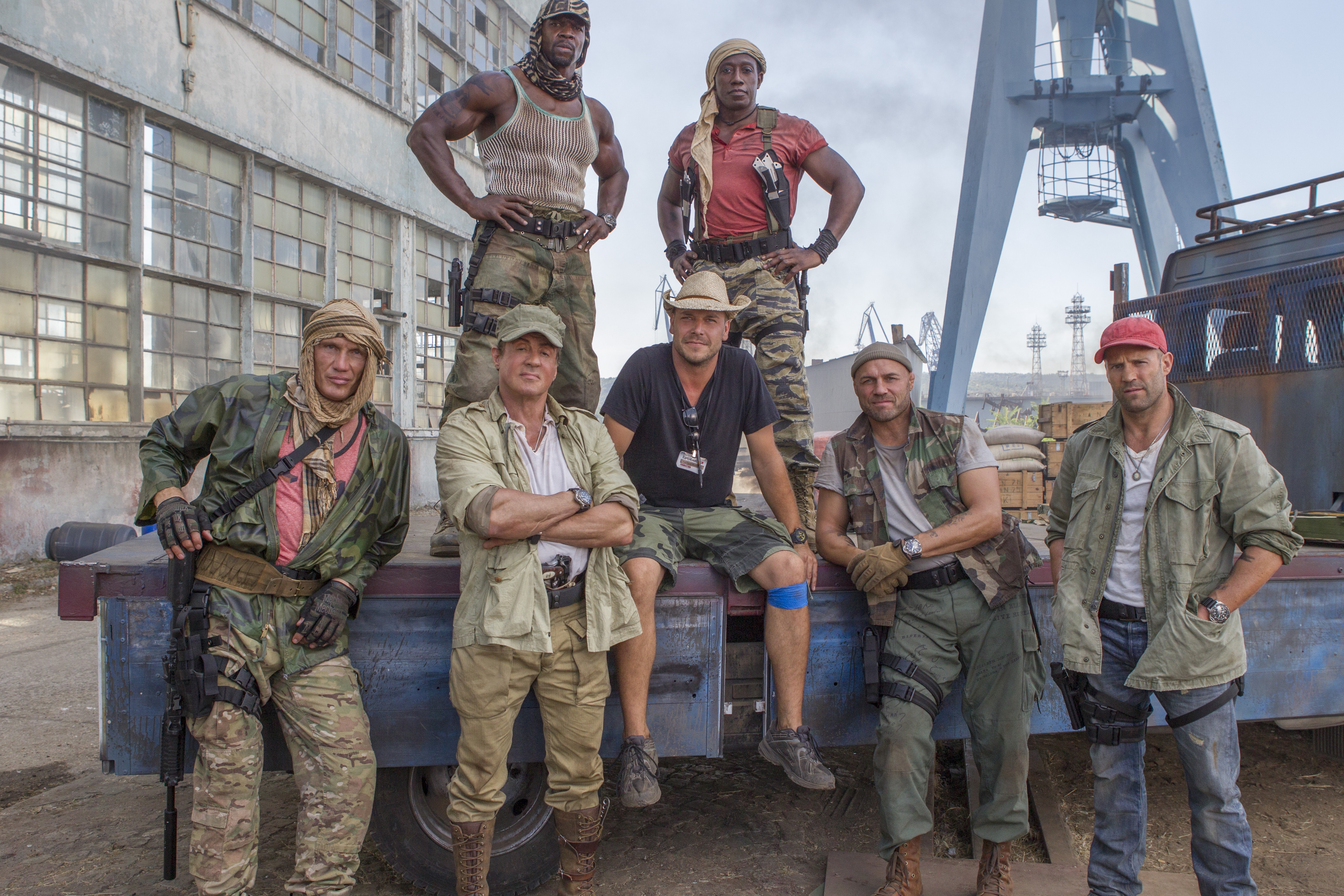 The Expendables 3 Lee Christmas Jason Statham Barney Ross Sylvester Stallone Toll Road Randy Couture 6144x4096