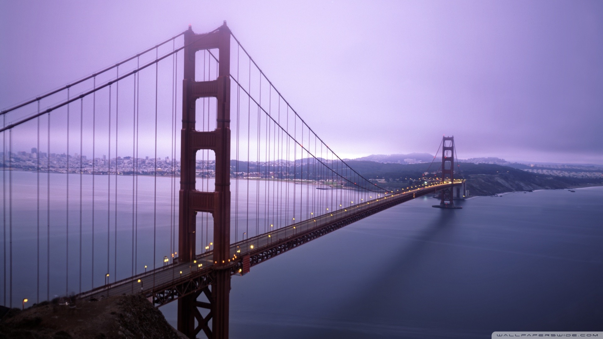 Golden Gate Bridge Bridge River Mist 1920x1080