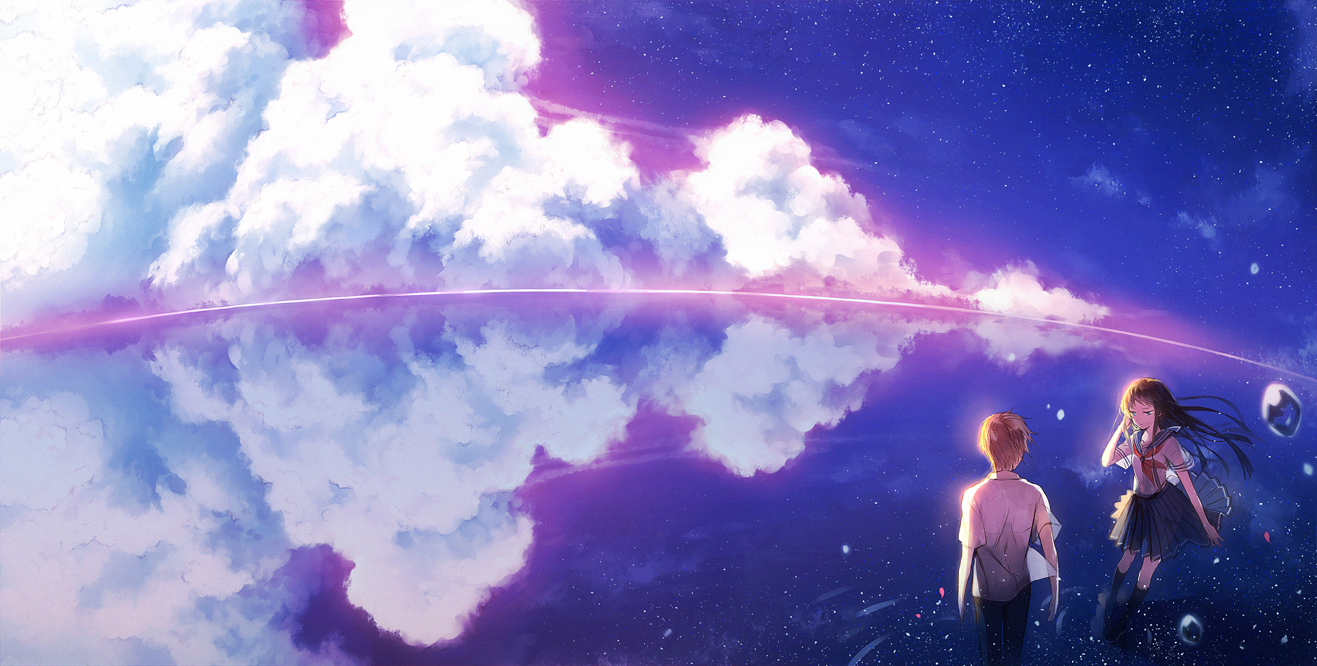 Girls Avenue Anime Girls Sky Clouds Anime 1850x936