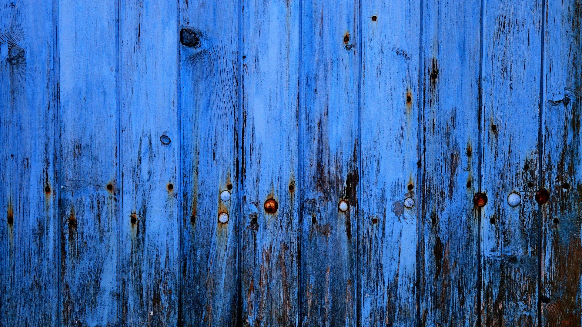 Minimalism Texture Wood Wooden Surface Blue Planks Thread Metal Rust 1920x1080