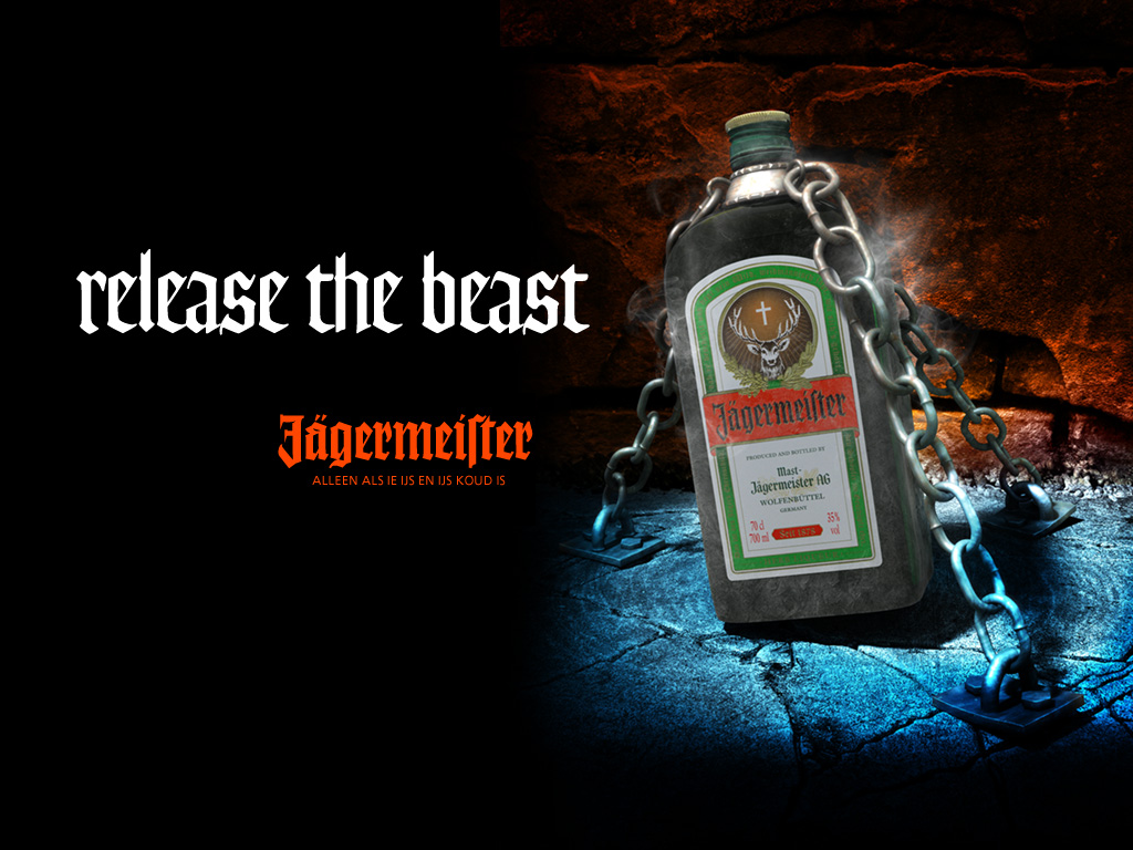 Bottles Chains Alcohol Jagermeister 1024x768
