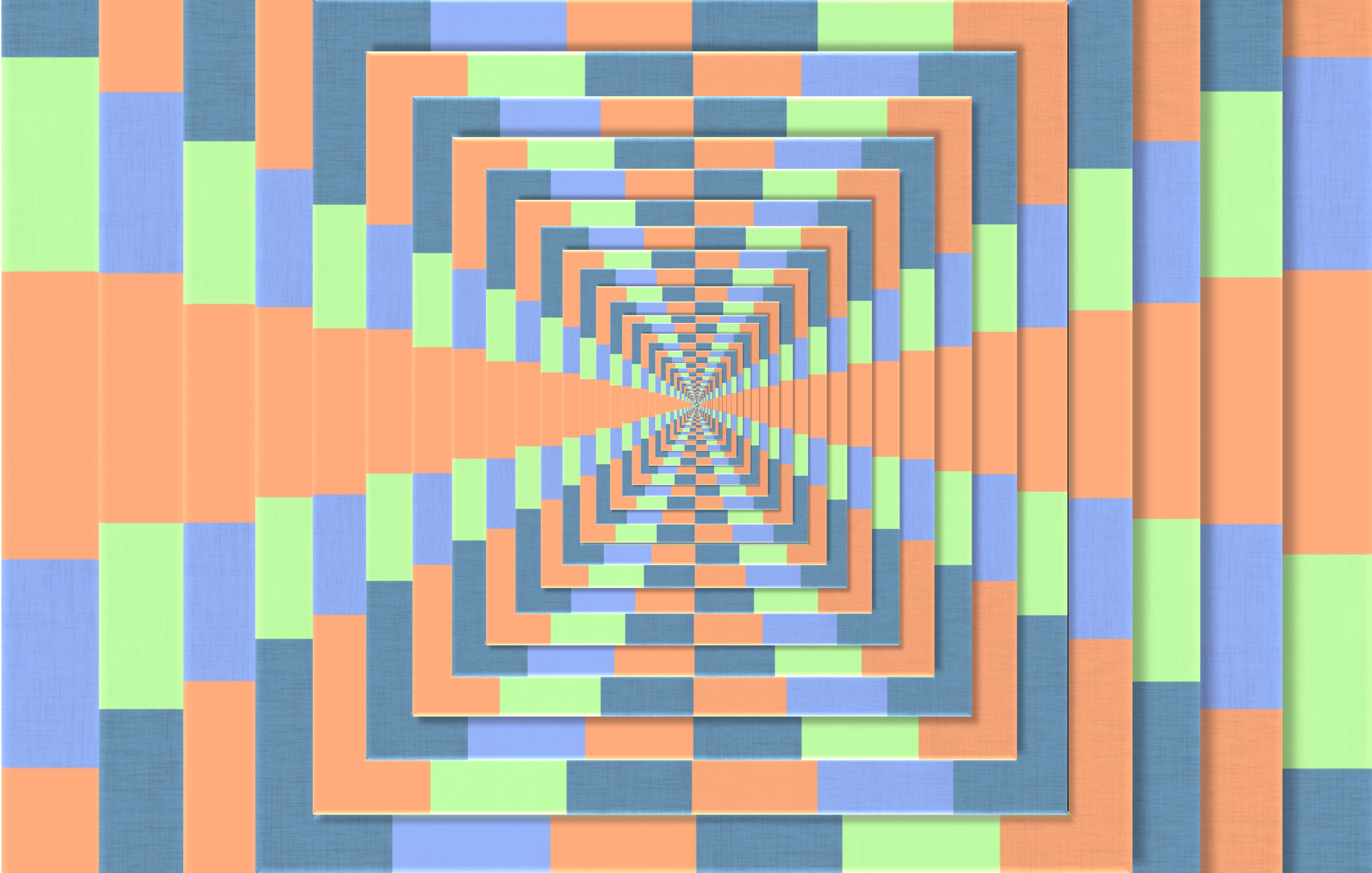 Digital Art Optical Illusion Abstract Orange Green 3000x1910