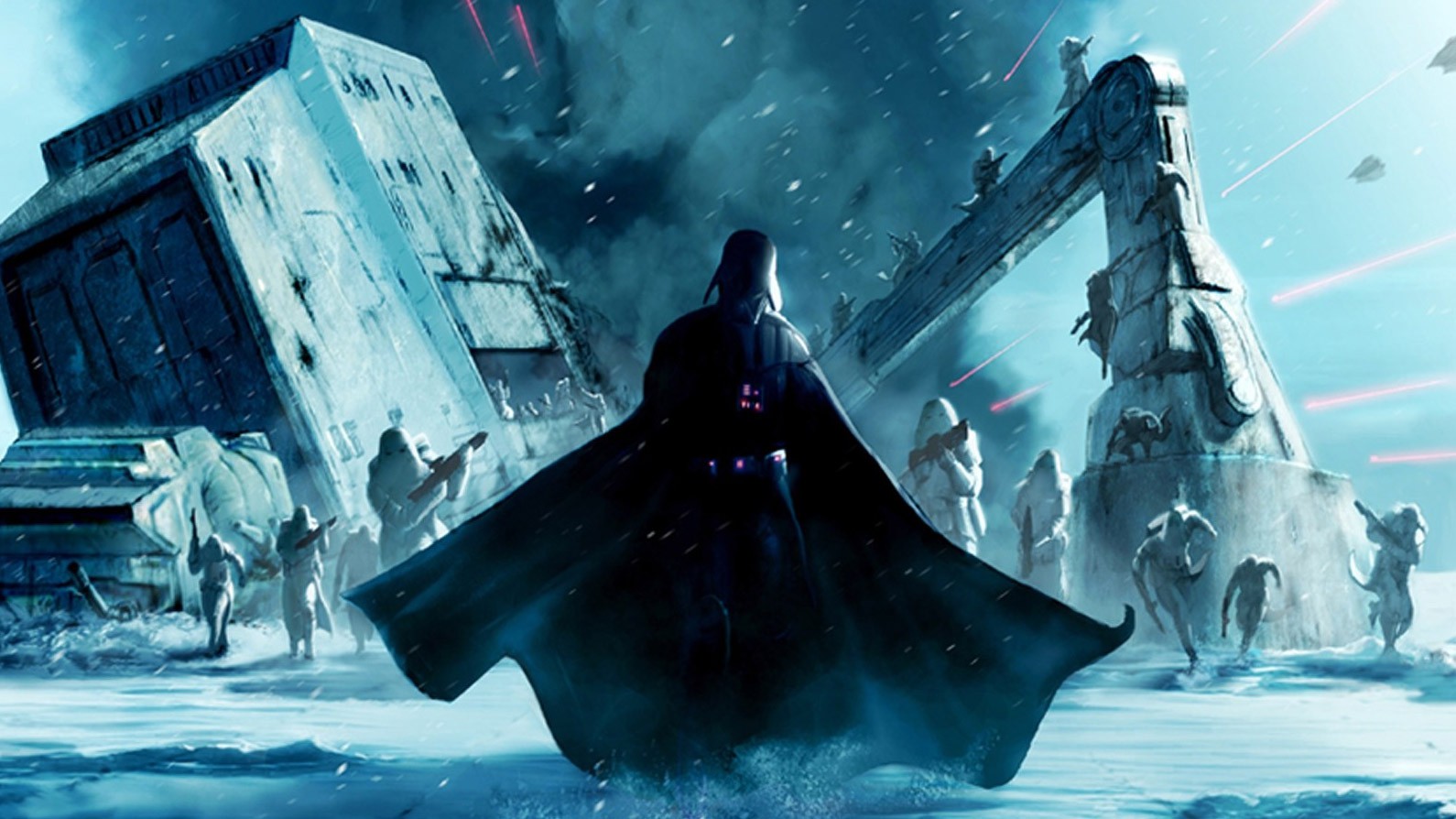 Star Wars Darth Vader Imperial Forces Sith Snow Artwork 1590x894
