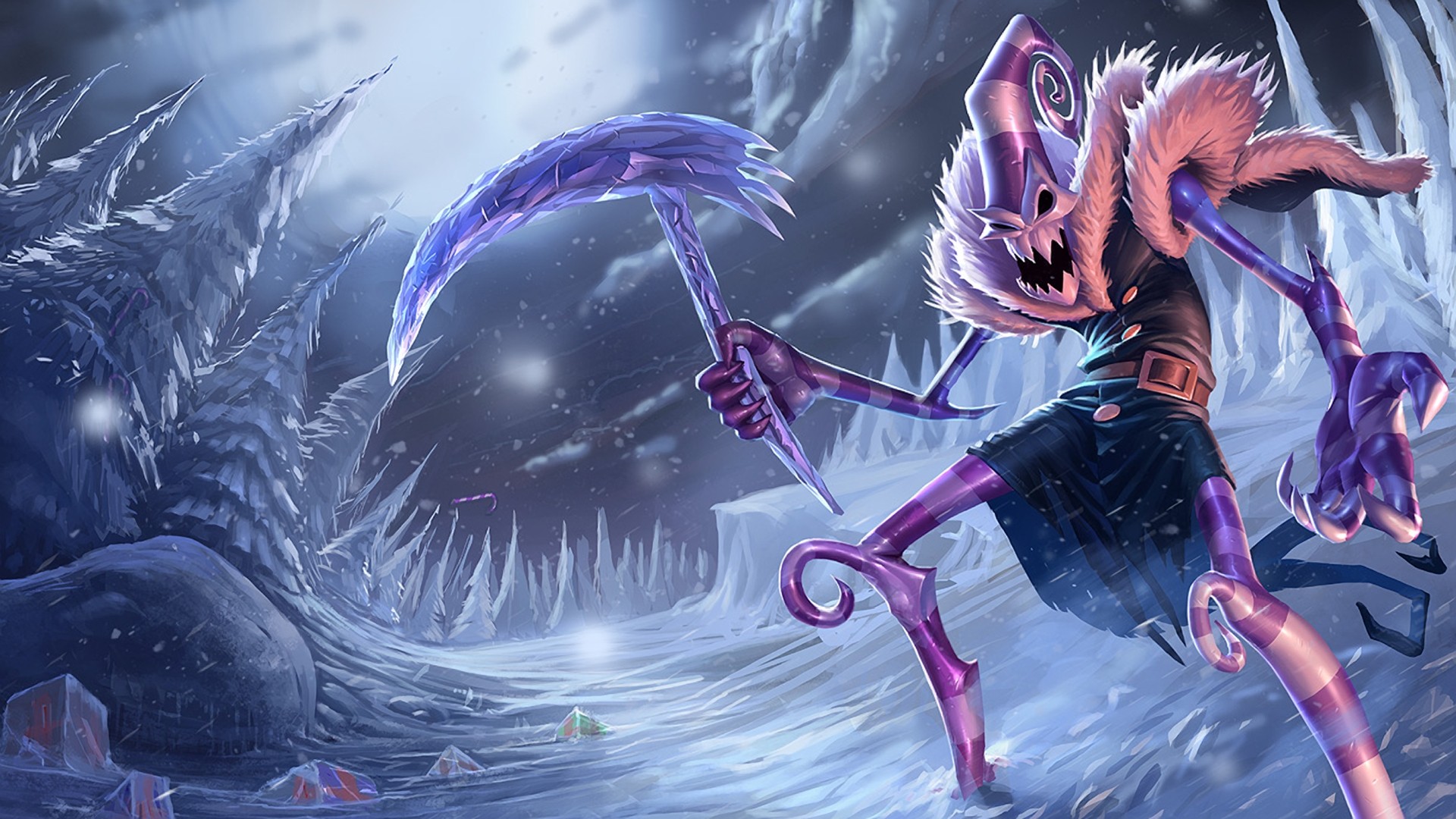 League Of Legends Fiddlesticks Skull Ice Winter PC Gaming 1920x1080