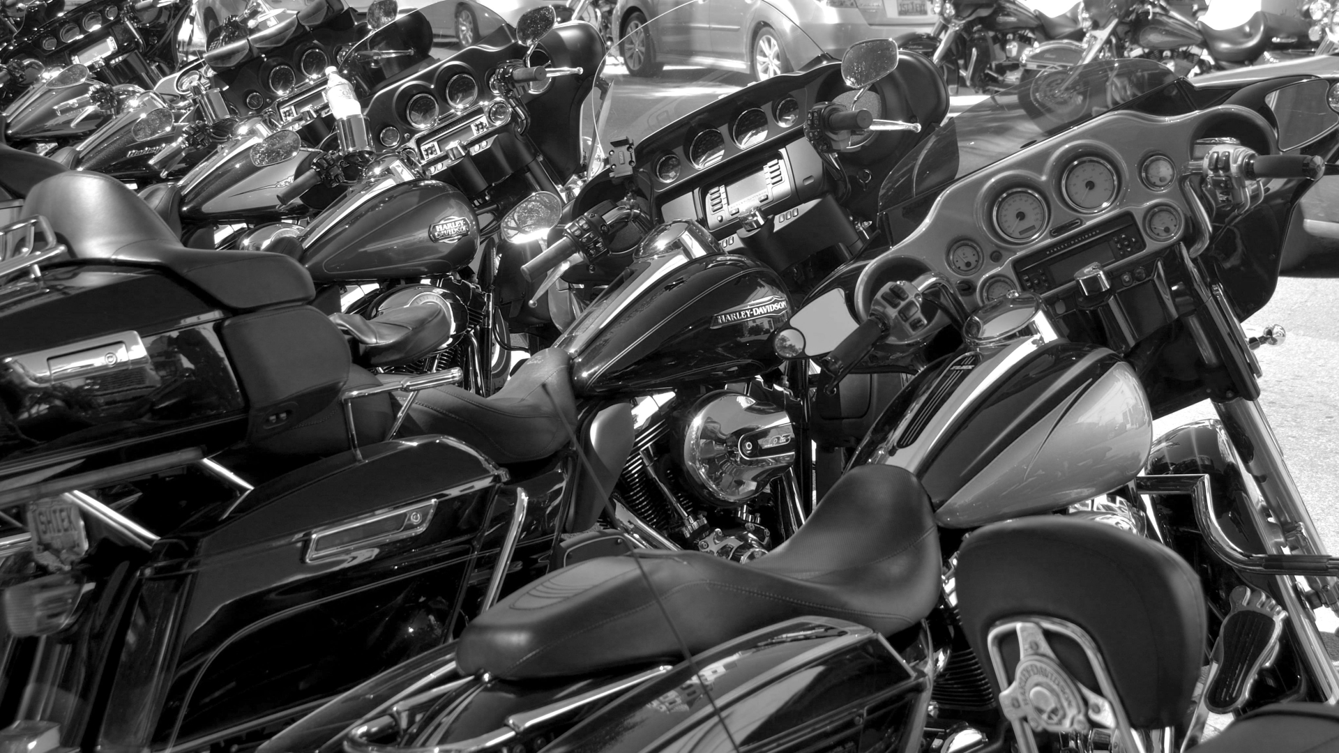 Photography Monochrome Harley Davidson Bikes Motorcycle Street 1920x1080