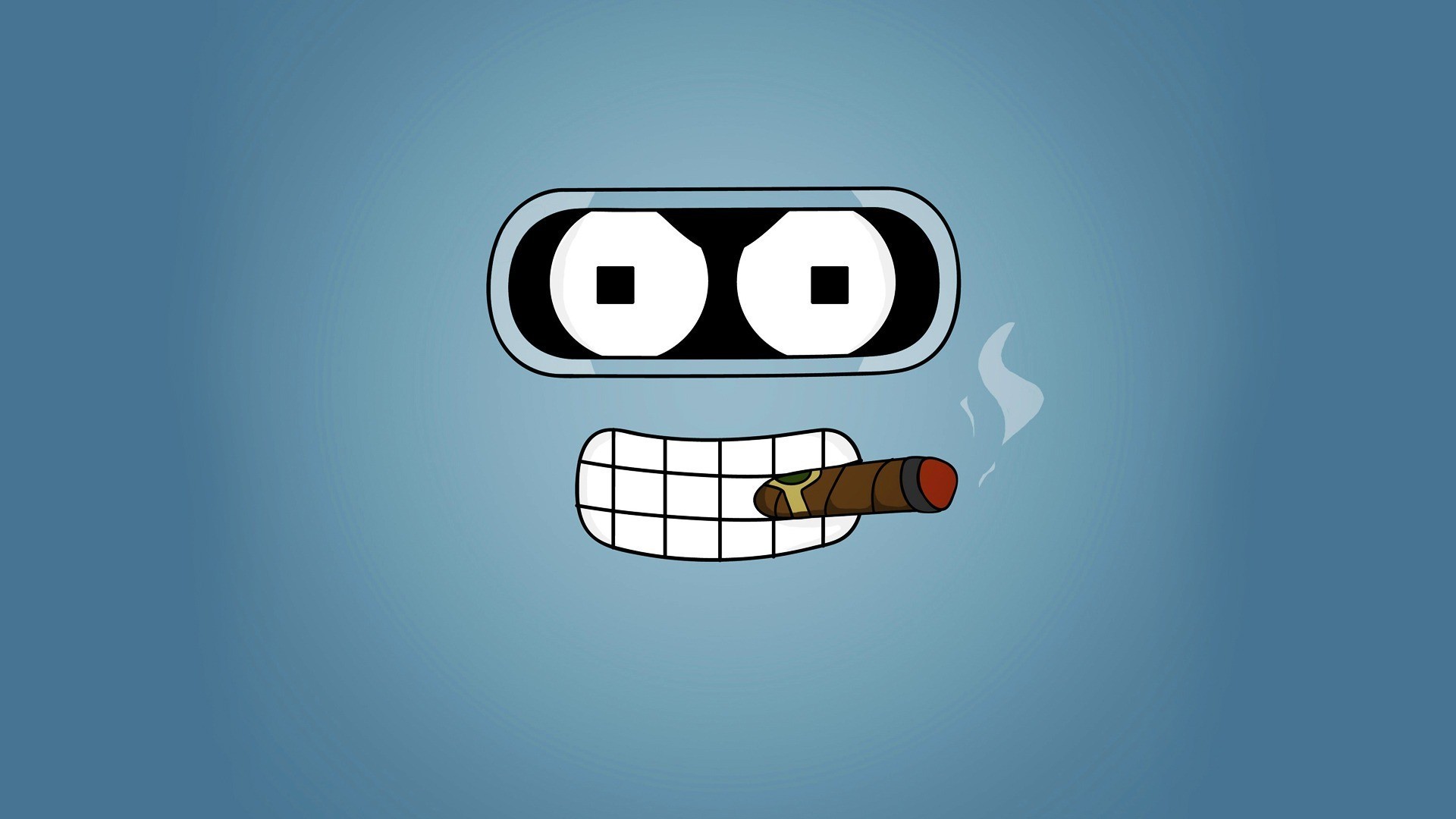 Futurama Bender Minimalism Smoking TV Fictional Characters 1920x1080