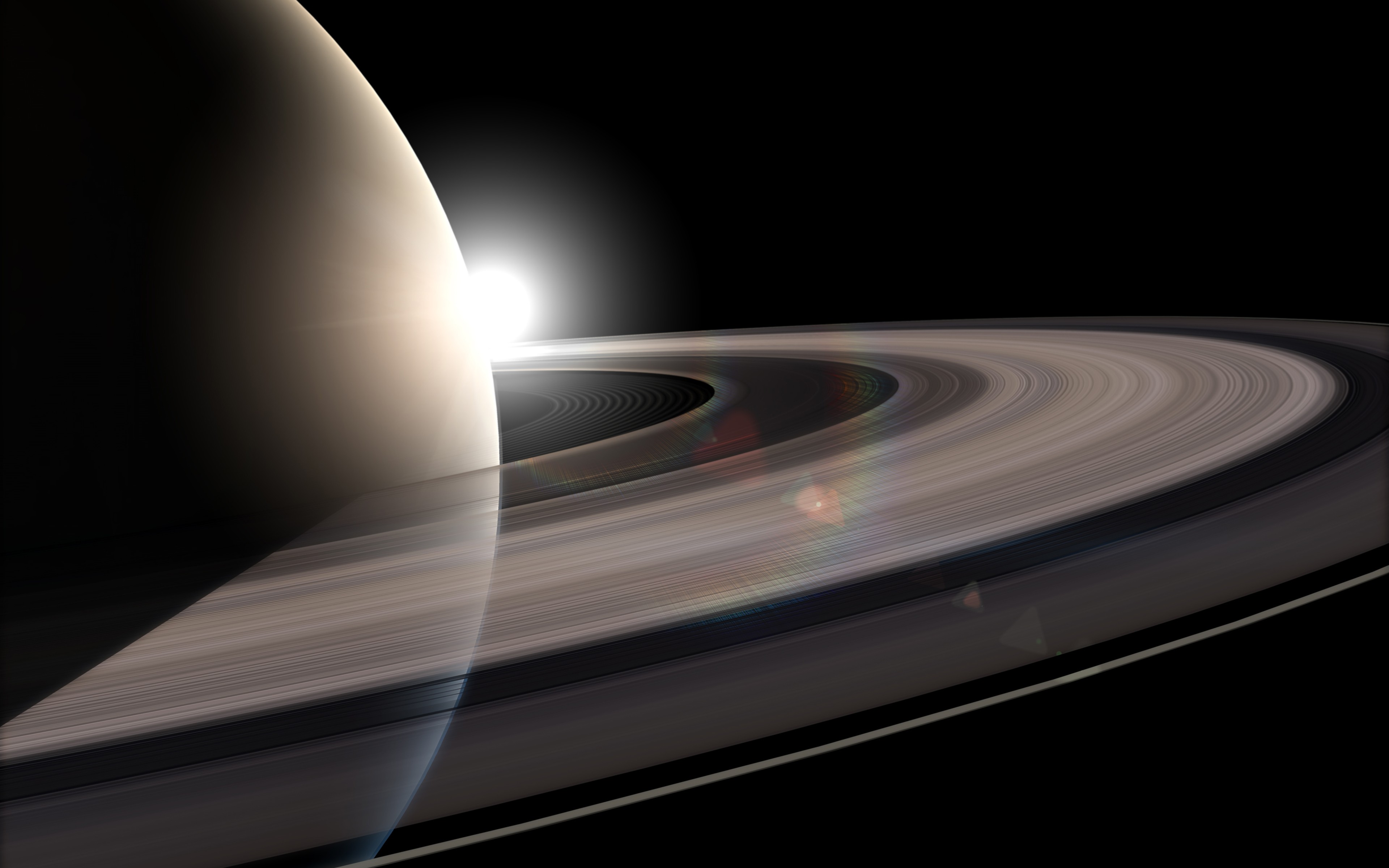 Saturn Planet Solar System Planetary Rings Space Digital Art 3840x2400