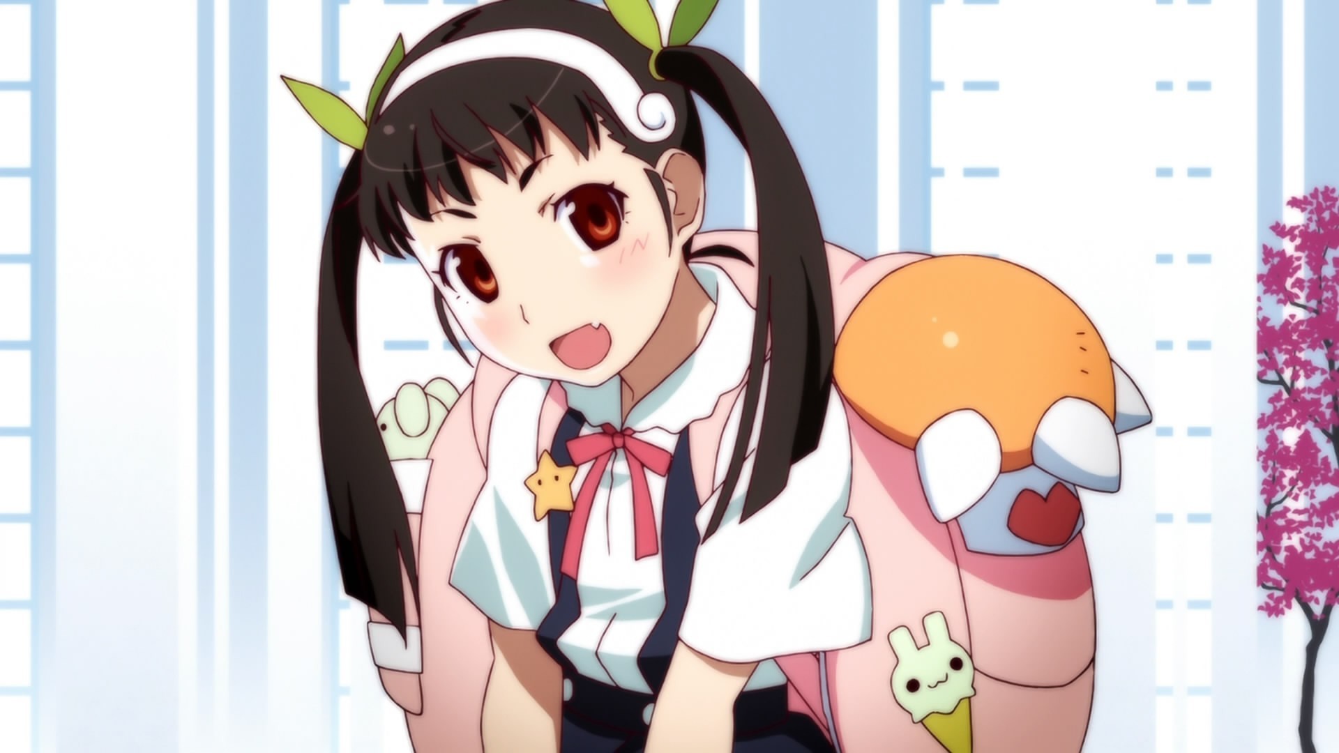 Monogatari Series Hachikuji Mayoi Anime Girls Twintails 1920x1080