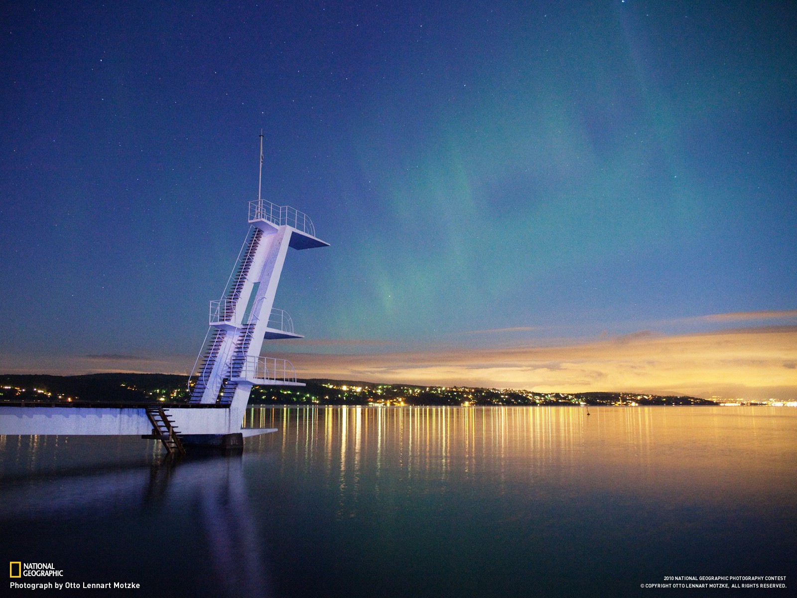 Norway Oslo Sky Night Water Lights 1600x1200