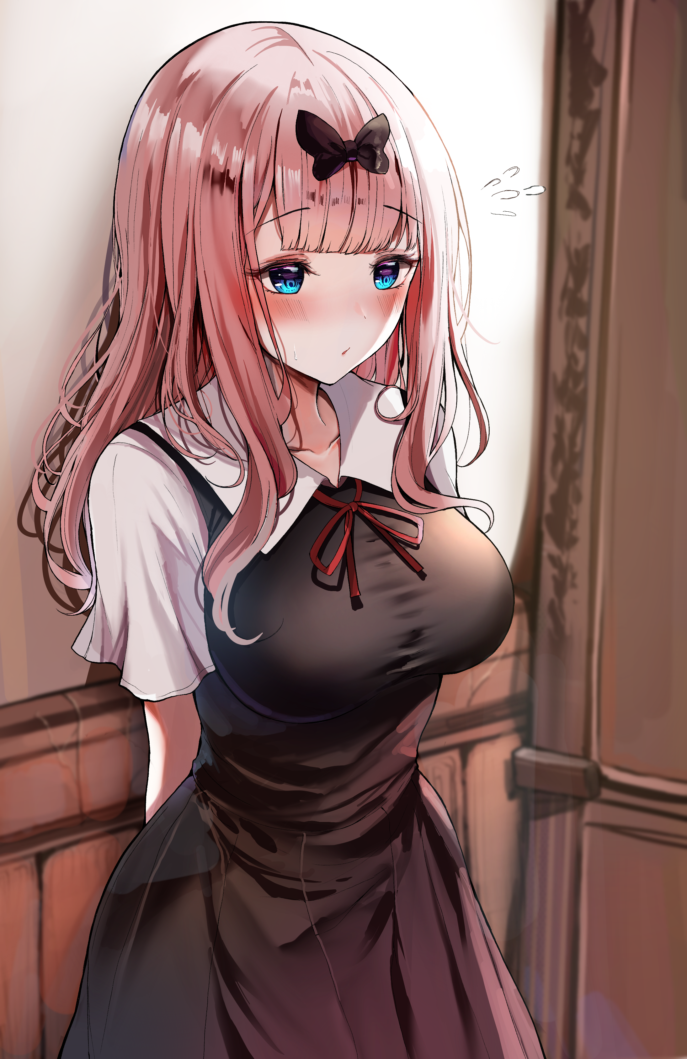 Kaguya Sama Love Is War School Uniform JK Long Hair Black Dress Anime Girls Chika Fujiwara 2D High A 2190x3377