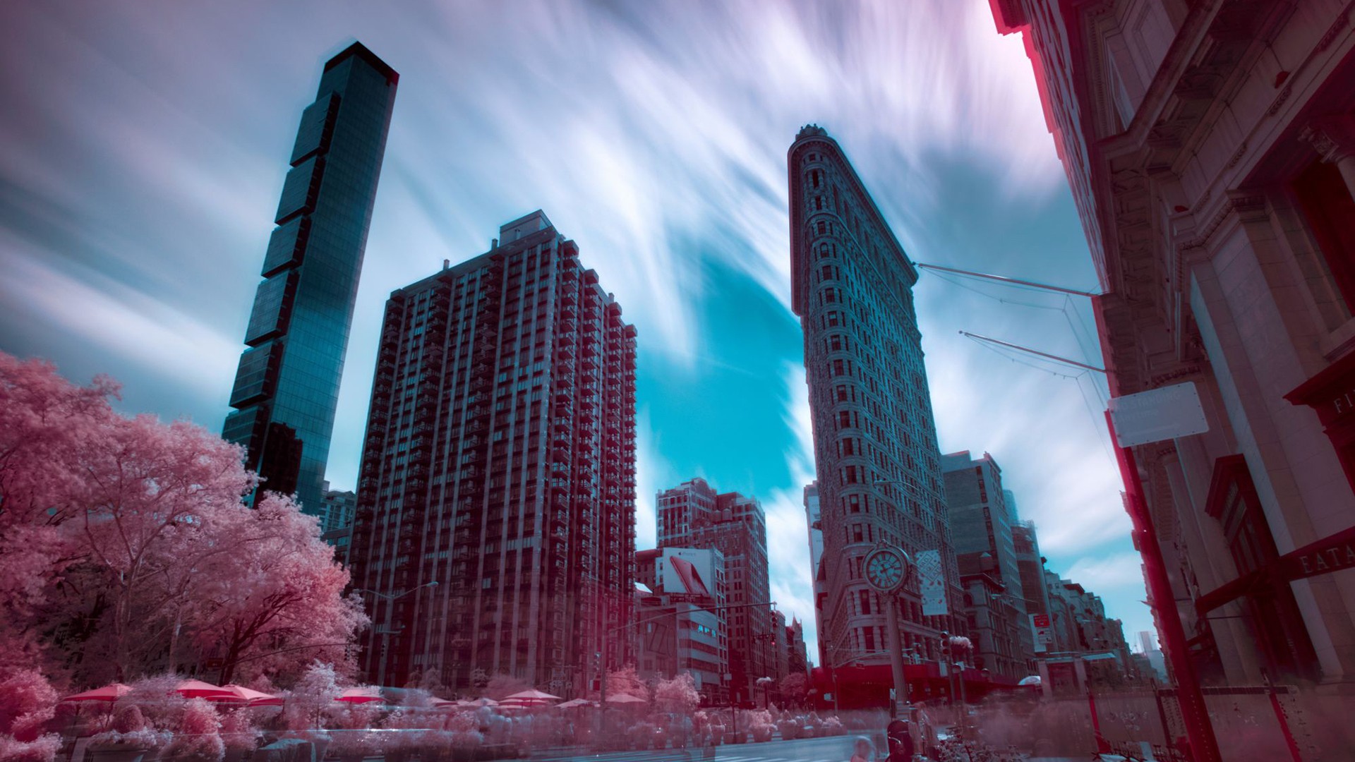 Cityscape Street Building Infrared 1920x1080