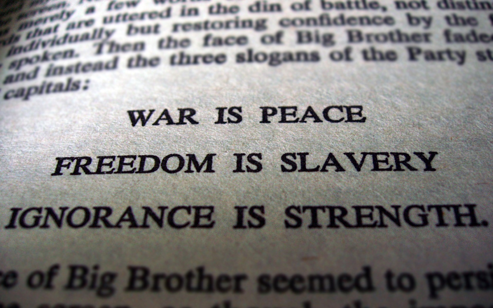 Quote Closeup Book Quotes George Orwell 1984 Big Brother Literature Books 1680x1050