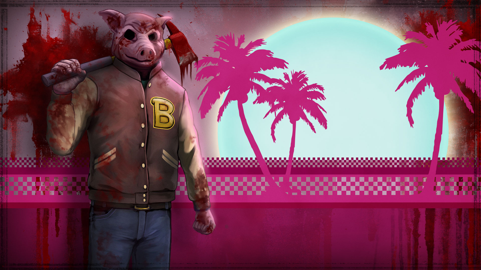 Video Game Characters Hotline Miami Video Games Mask Axes 1920x1080