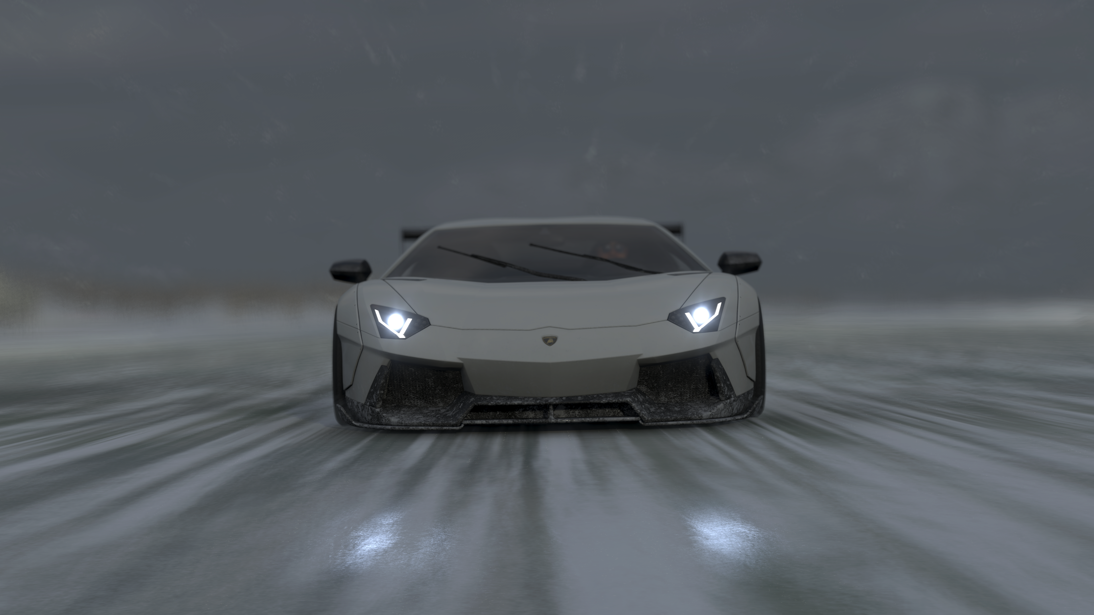 Forza Forza Horizon 4 Video Games Road Snow Vehicle Lamborghini Aventador LP750 4 SV 3840x2160