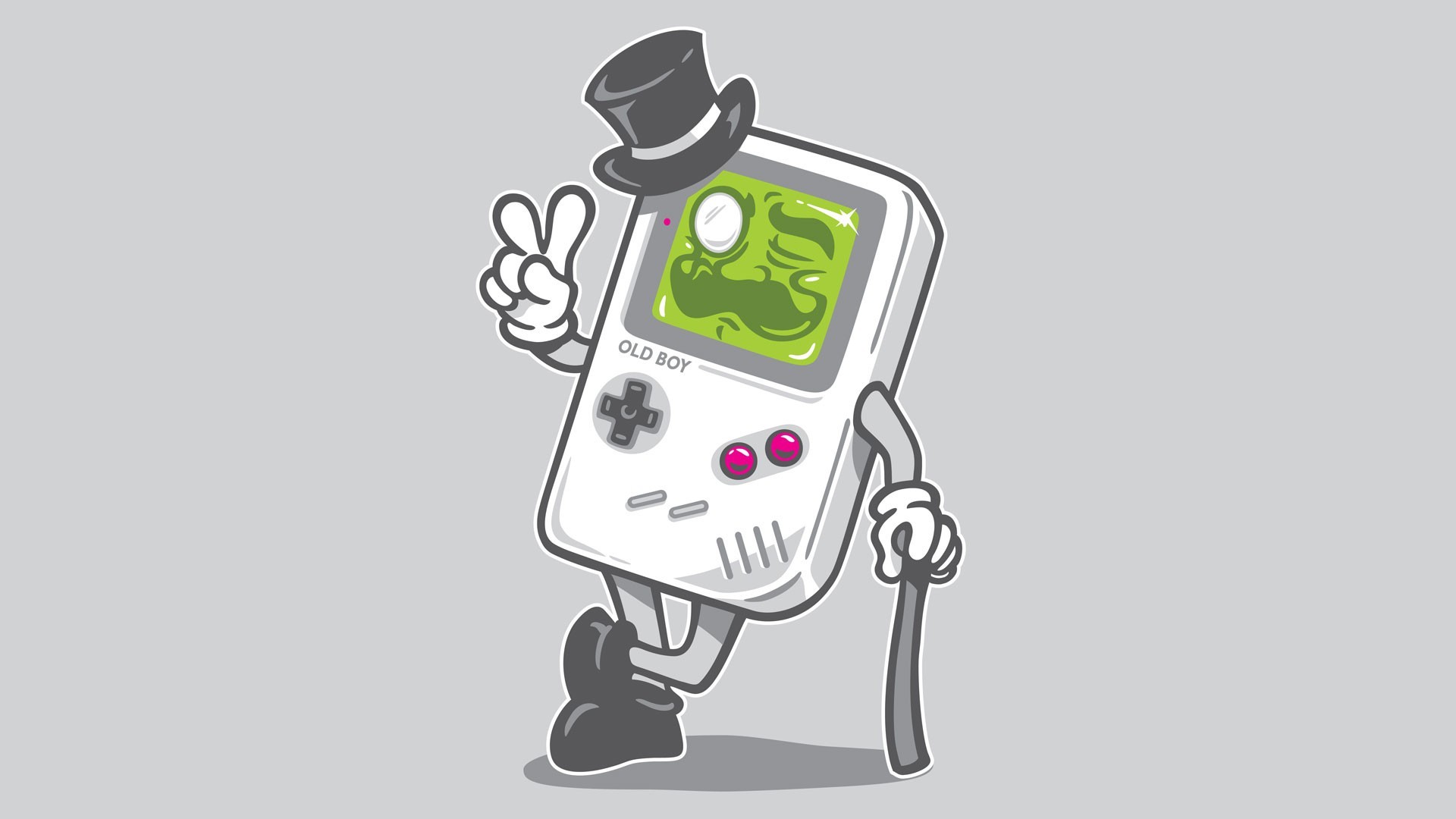 GameBoy Vintage Video Games Gray Top Hats Top Hat Gray Background 1920x1080