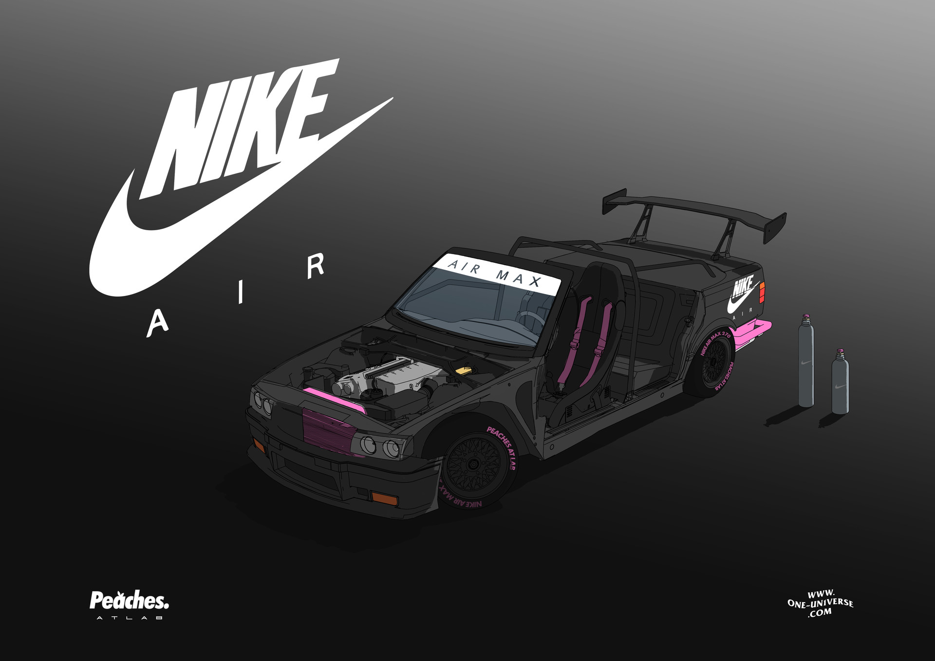 Subclass S Car Colorful Concept Art Custom Made Vehicle Artwork Nike Simple Background 1920x1358