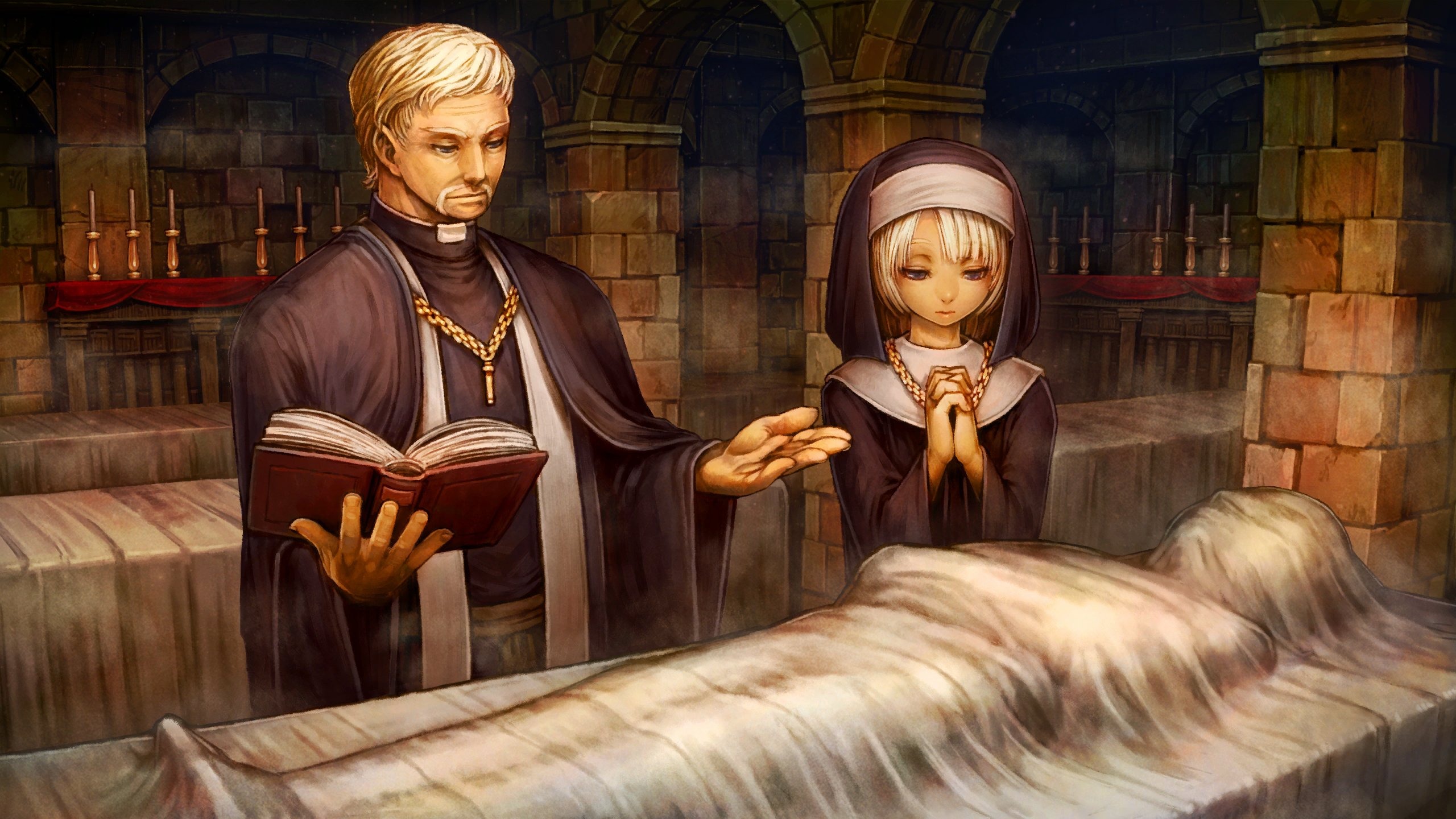 Dragons Crown Fantasy Art Nuns Priest 2560x1440