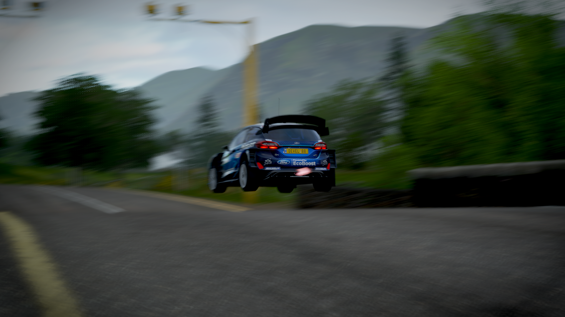 M Sport Rally Forza Motorsport 4 Ford Ford Fiesta RS WRC Video Games Jumping Blue Cars Screen Shot 1920x1080