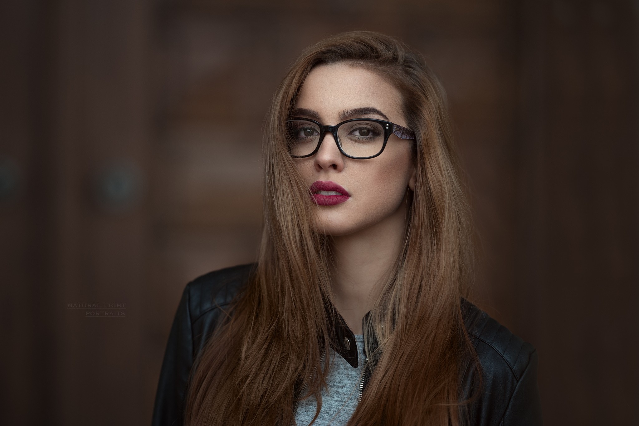 Women Portrait Face Glasses Women With Glasses Depth Of Field Robert Chrenka Leather Jackets 2048x1365