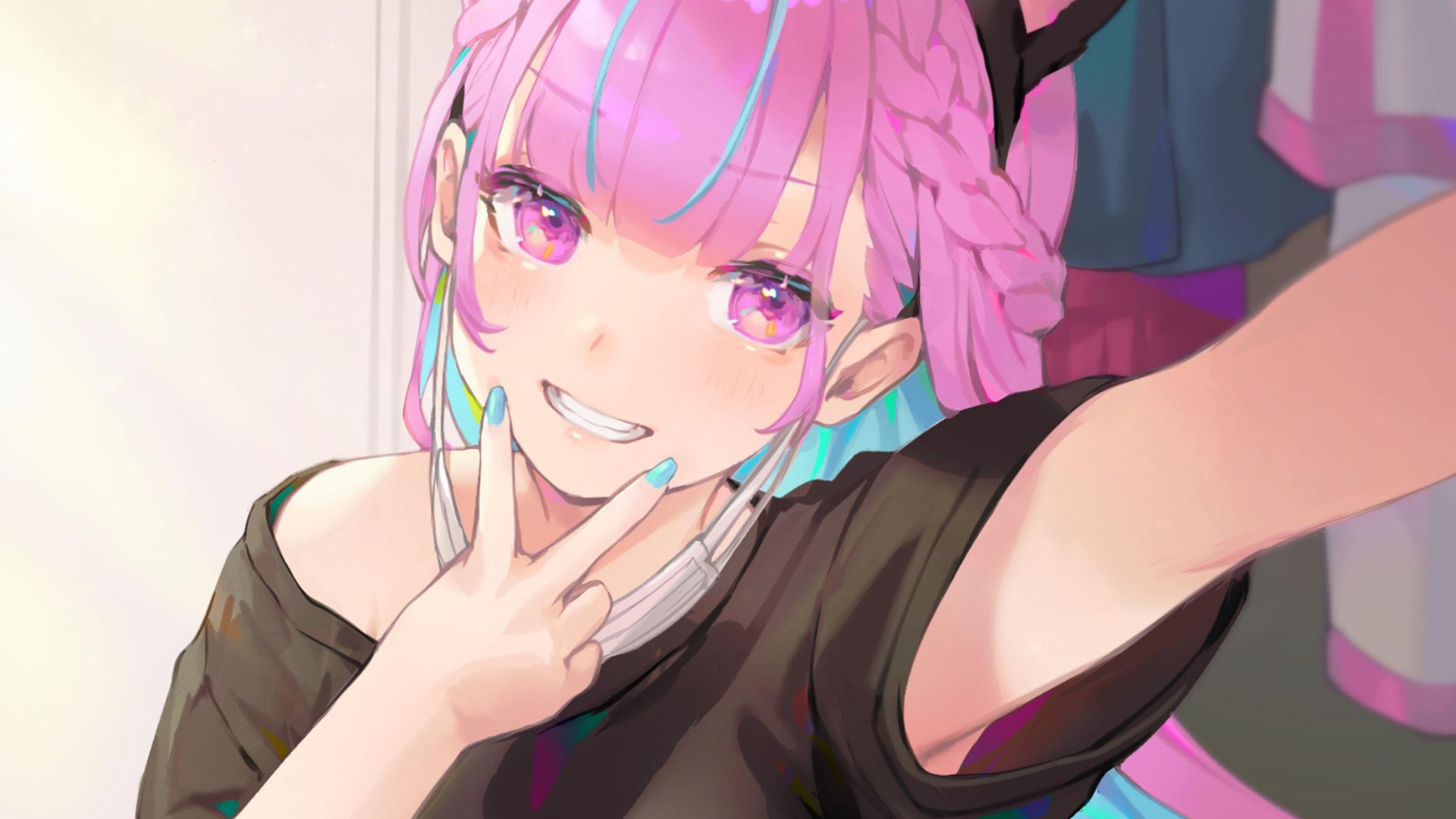 Anime Girls Pink Hair Minato Aqua Hololive Virtual Youtuber Anime 1920x1080