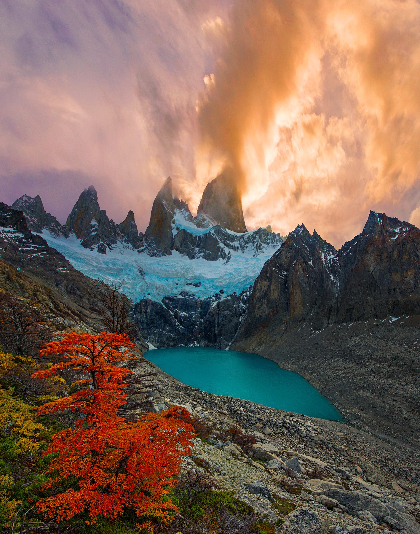 Landscape Nature Lake Mountains Patagonia Fitz Roy 1417x1800