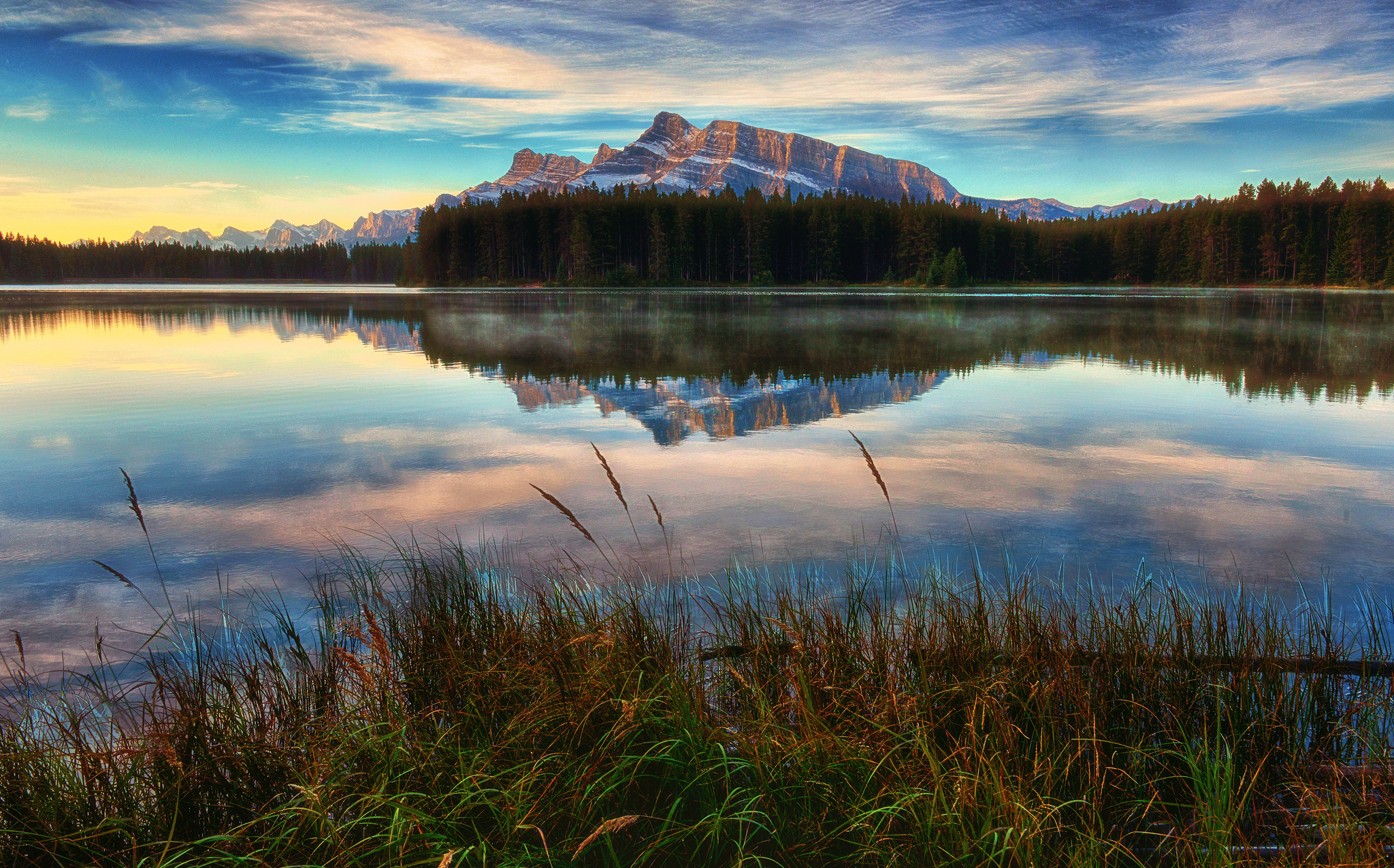 Banff Banff National Park Canada Alberta Two Jack Lake Reflection 2048x1276