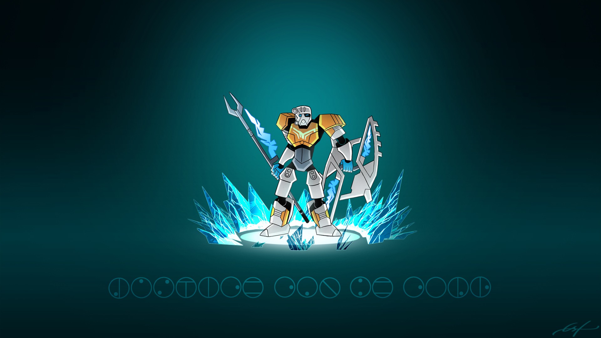 Bionicle Toa Simple Background Cyan 1920x1080