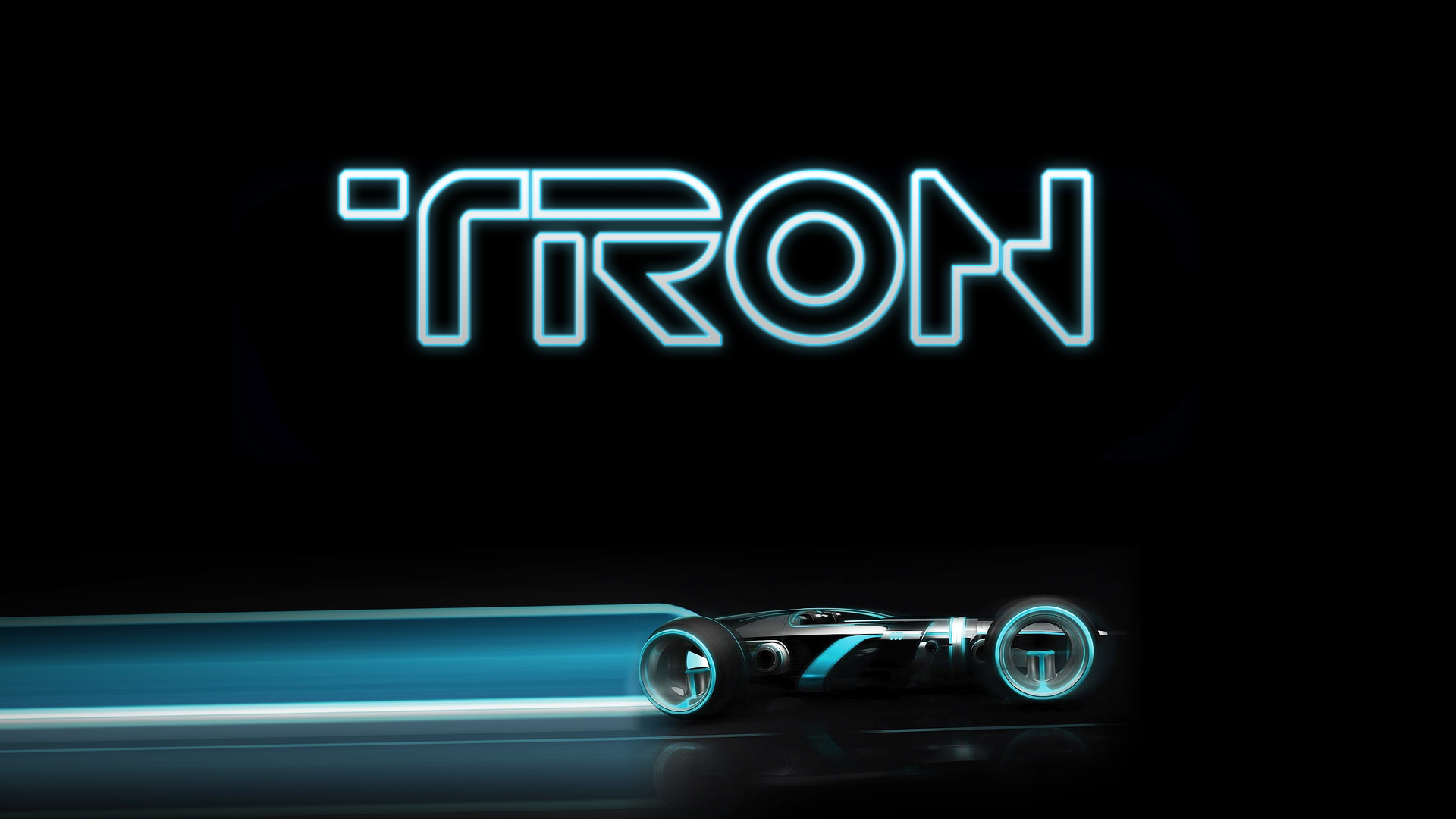 Tron Legacy Futuristic Typography Light Cycle 1920x1080