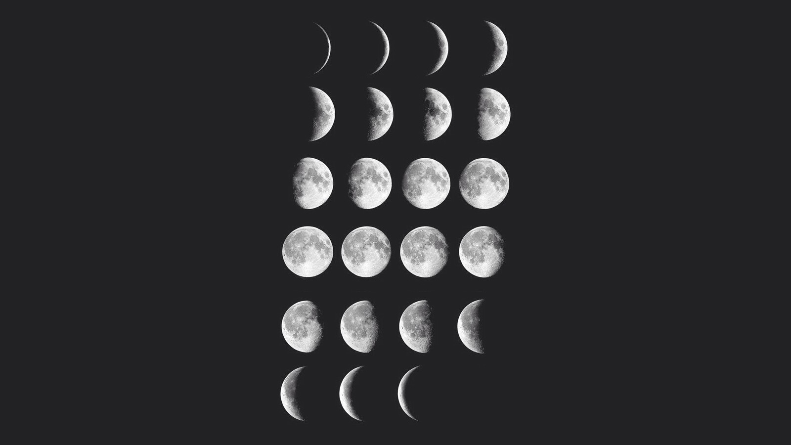 Moon Space Minimalism Moon Phases Simple Background 1600x900