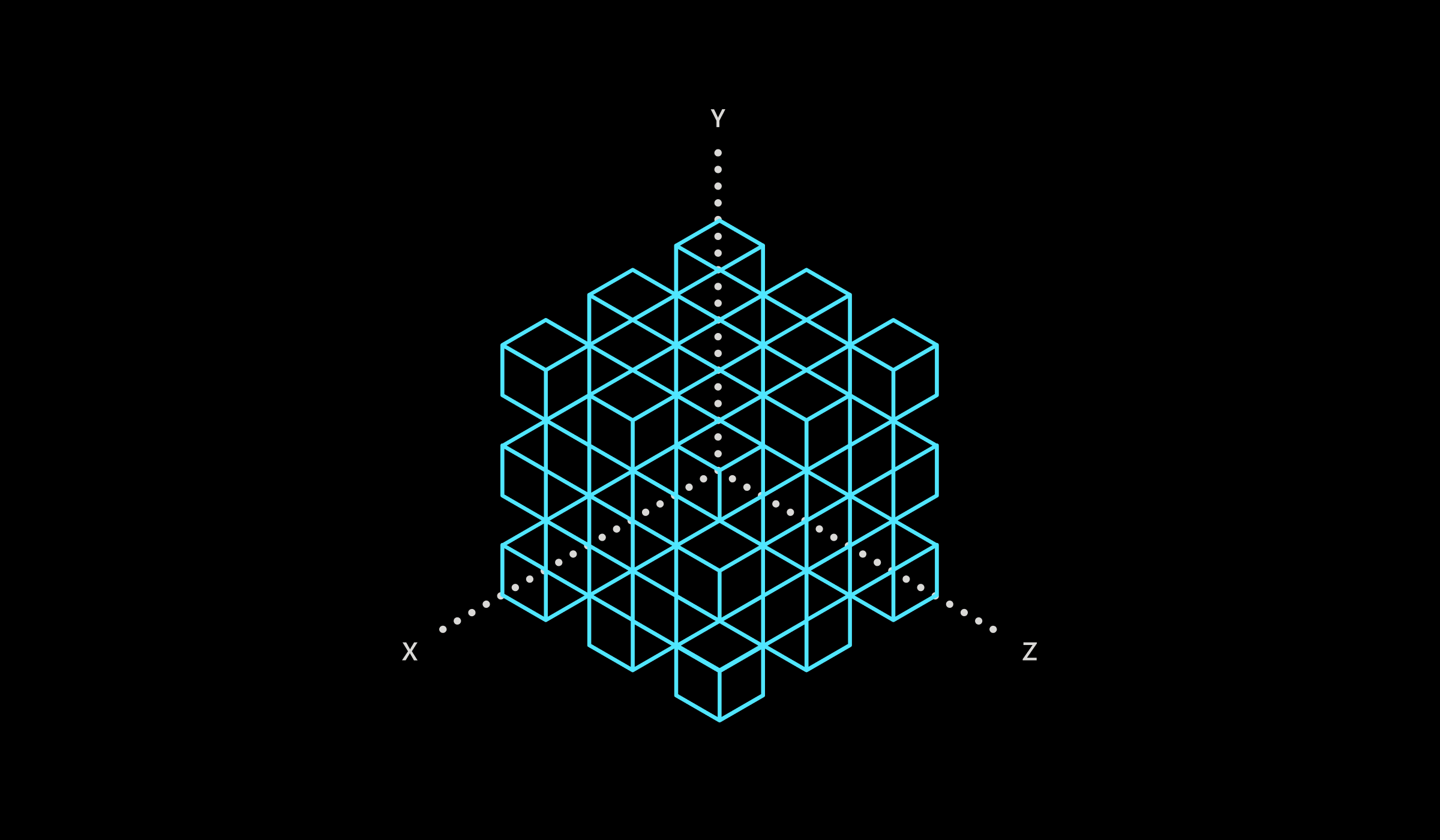 Black Background Simple Minimalism Digital Art Mathematics Science Diamonds Cube 3D Cyan 2400x1400