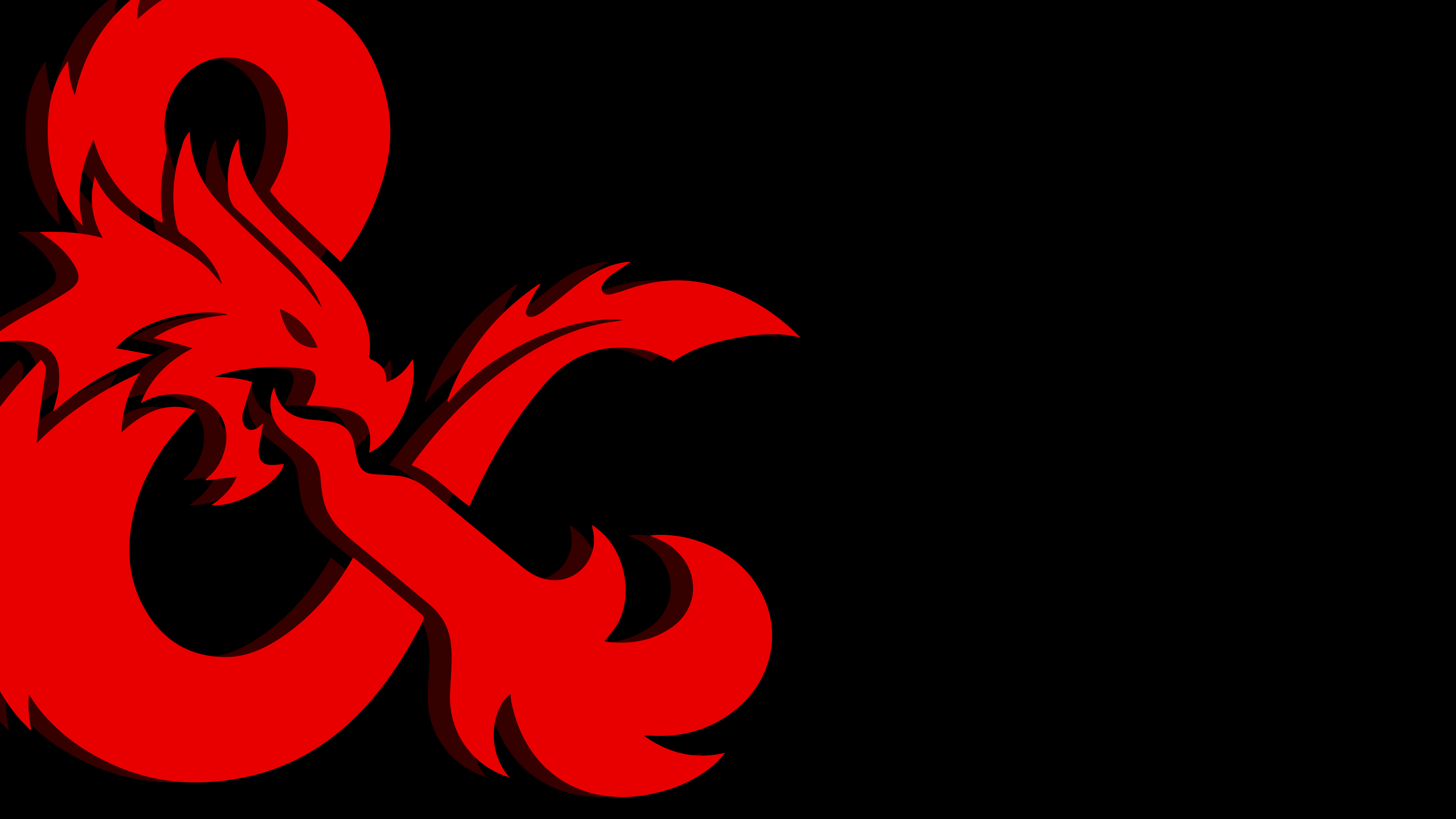 Dragon Dungeons Dragons D D Red Black Ampersand 7680x4320