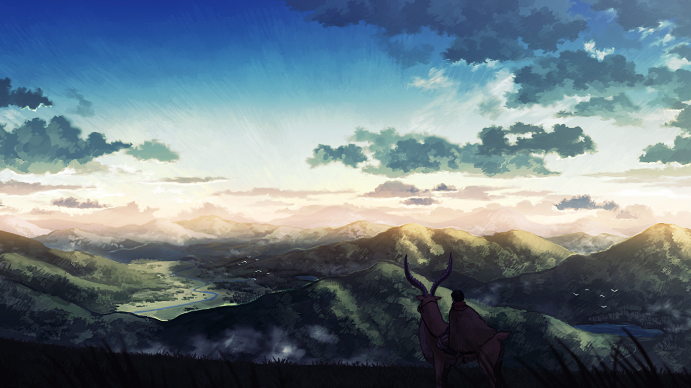 Studio Ghibli Princess Mononoke Ashitaka Mononoke Landscape Anime 1366x768