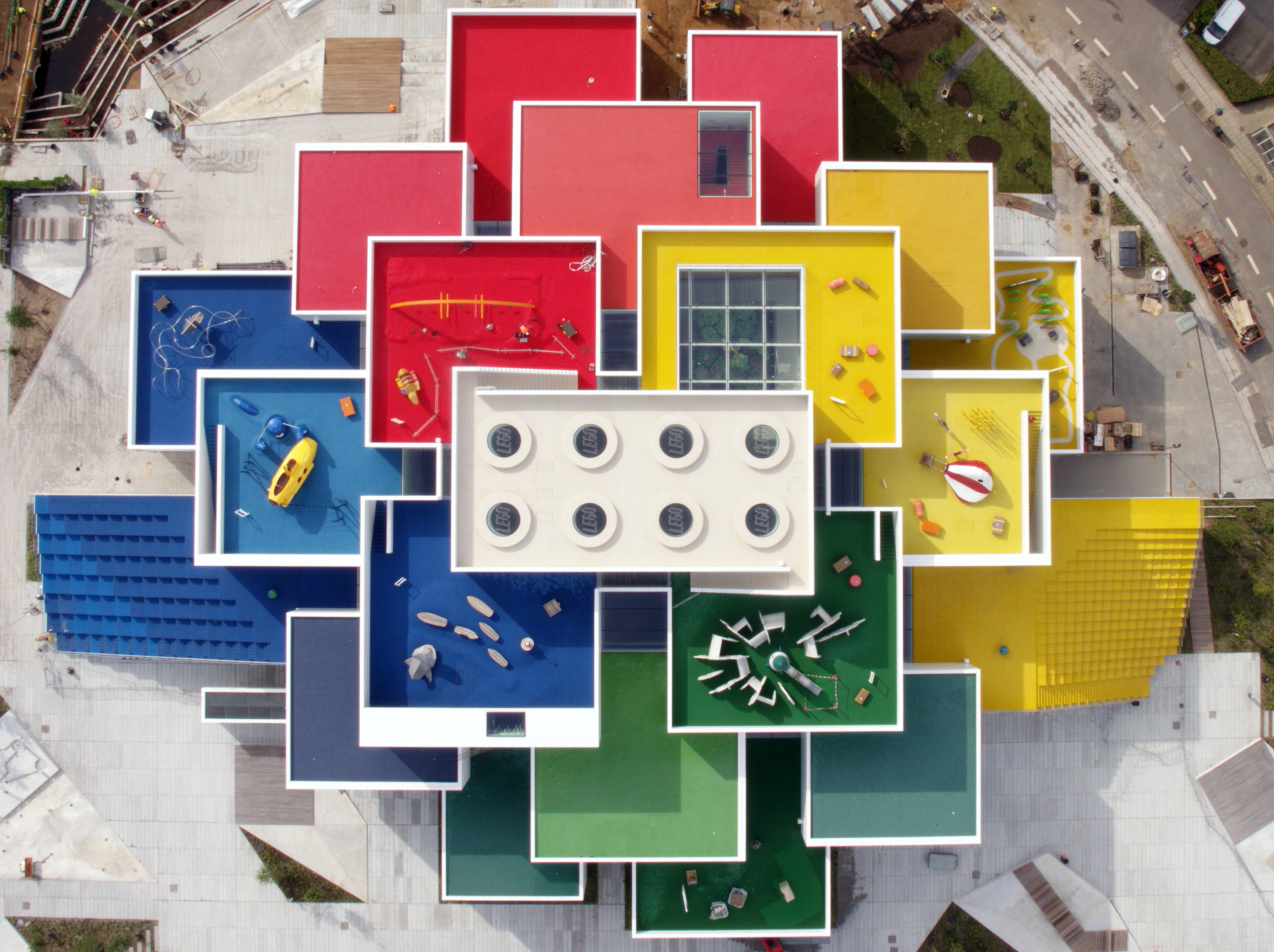 Architecture Building Cityscape City Aerial View LEGO Bricks Road Denmark Colorful Rooftops Google 2103x1572
