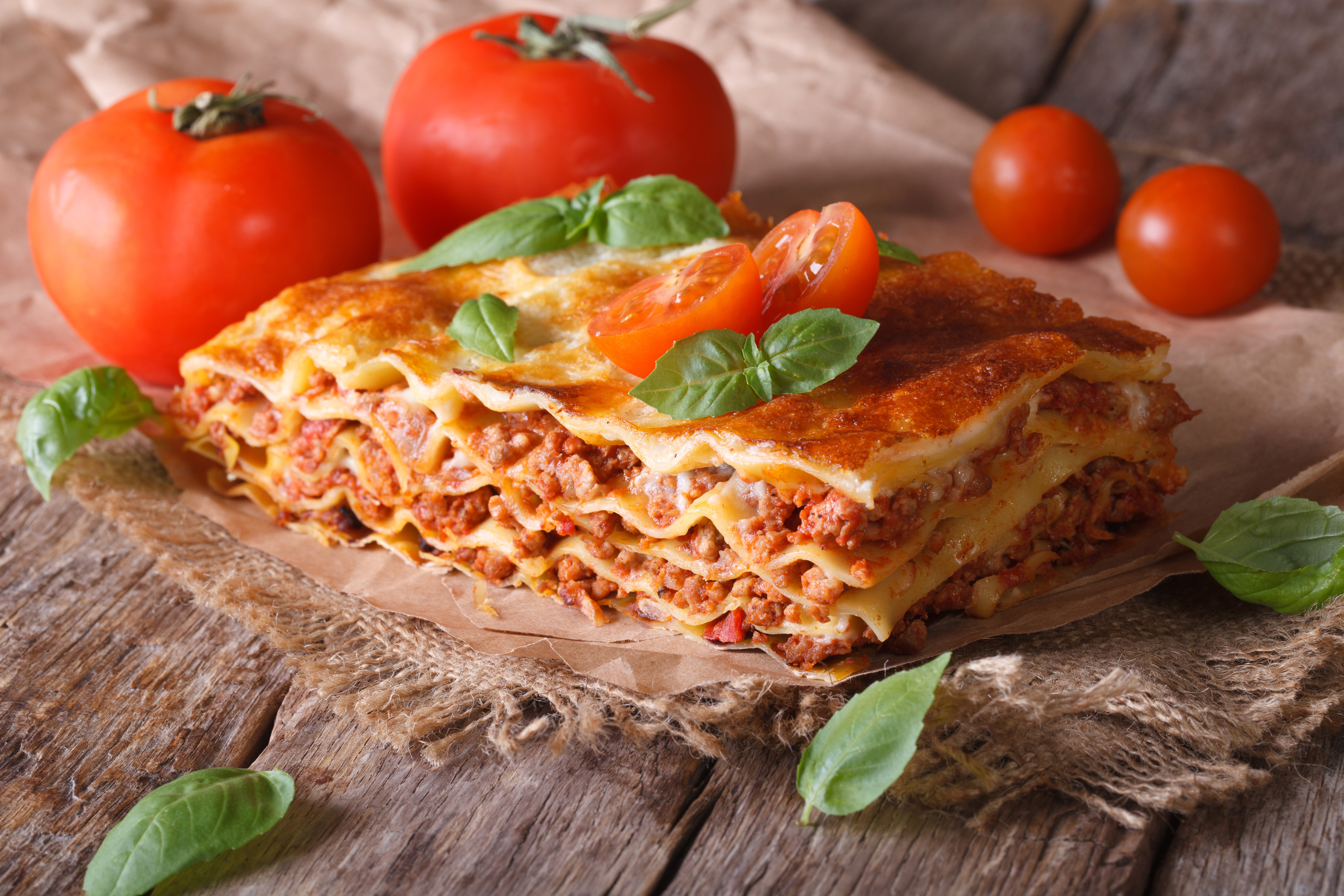 Lasagna Pasta Tomato Meal 5616x3744