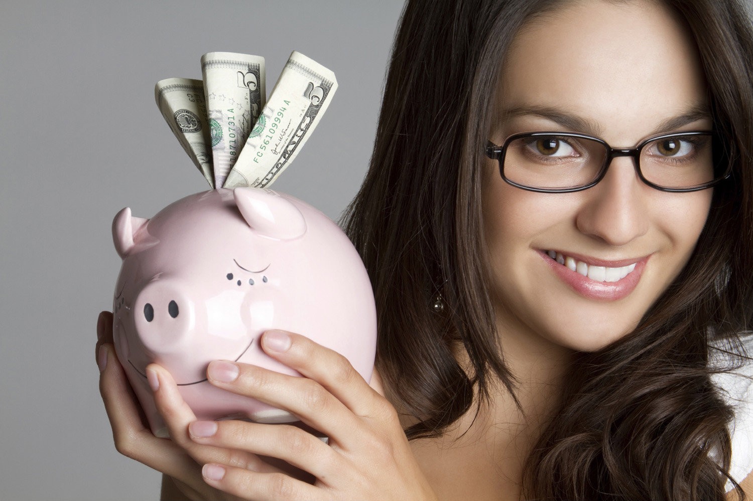 Women Women With Glasses Smiling Brunette Dollar Bills Looking At Viewer 1500x999