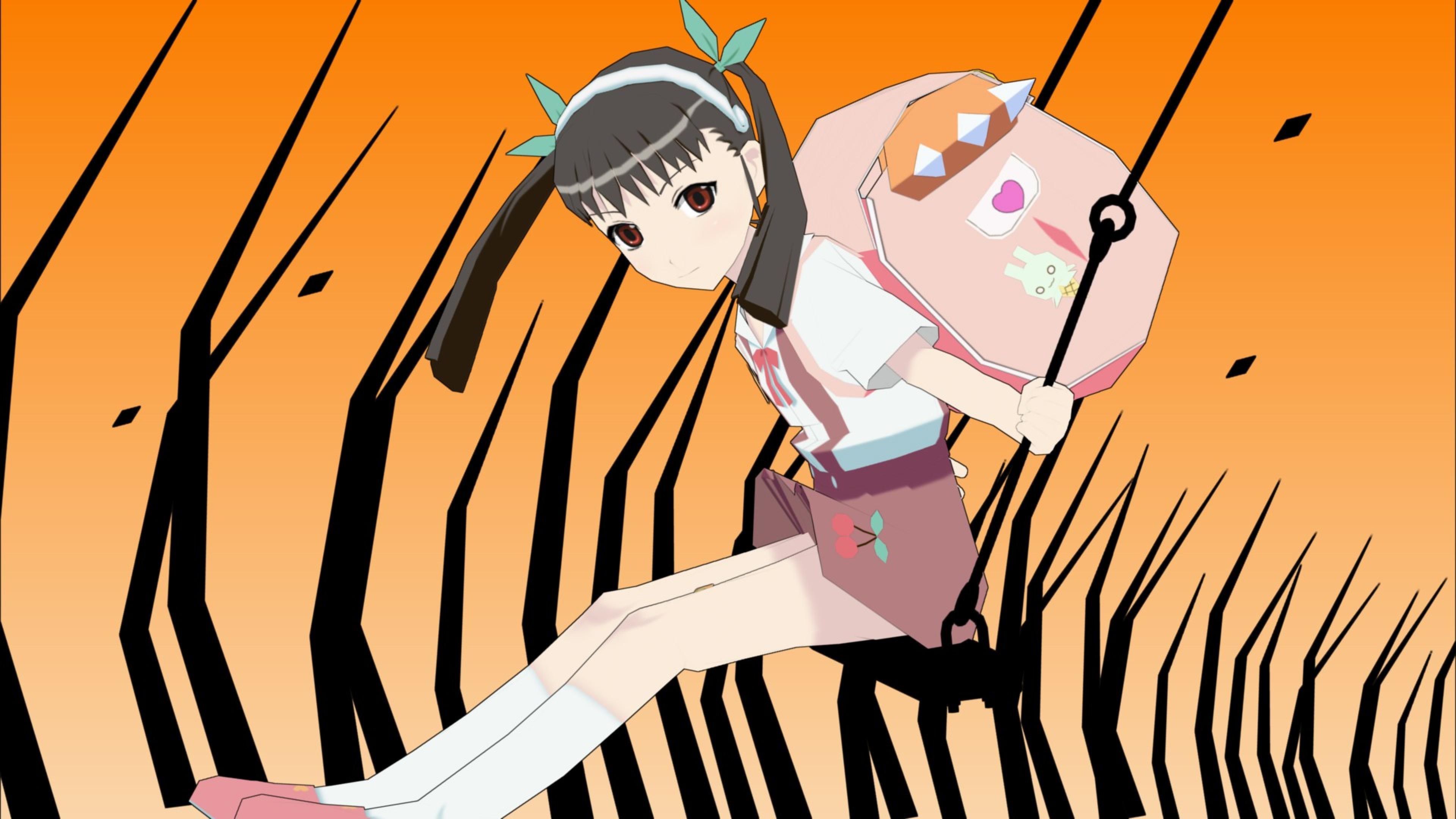 Monogatari Series Hachikuji Mayoi Anime Girls Twintails 3840x2160