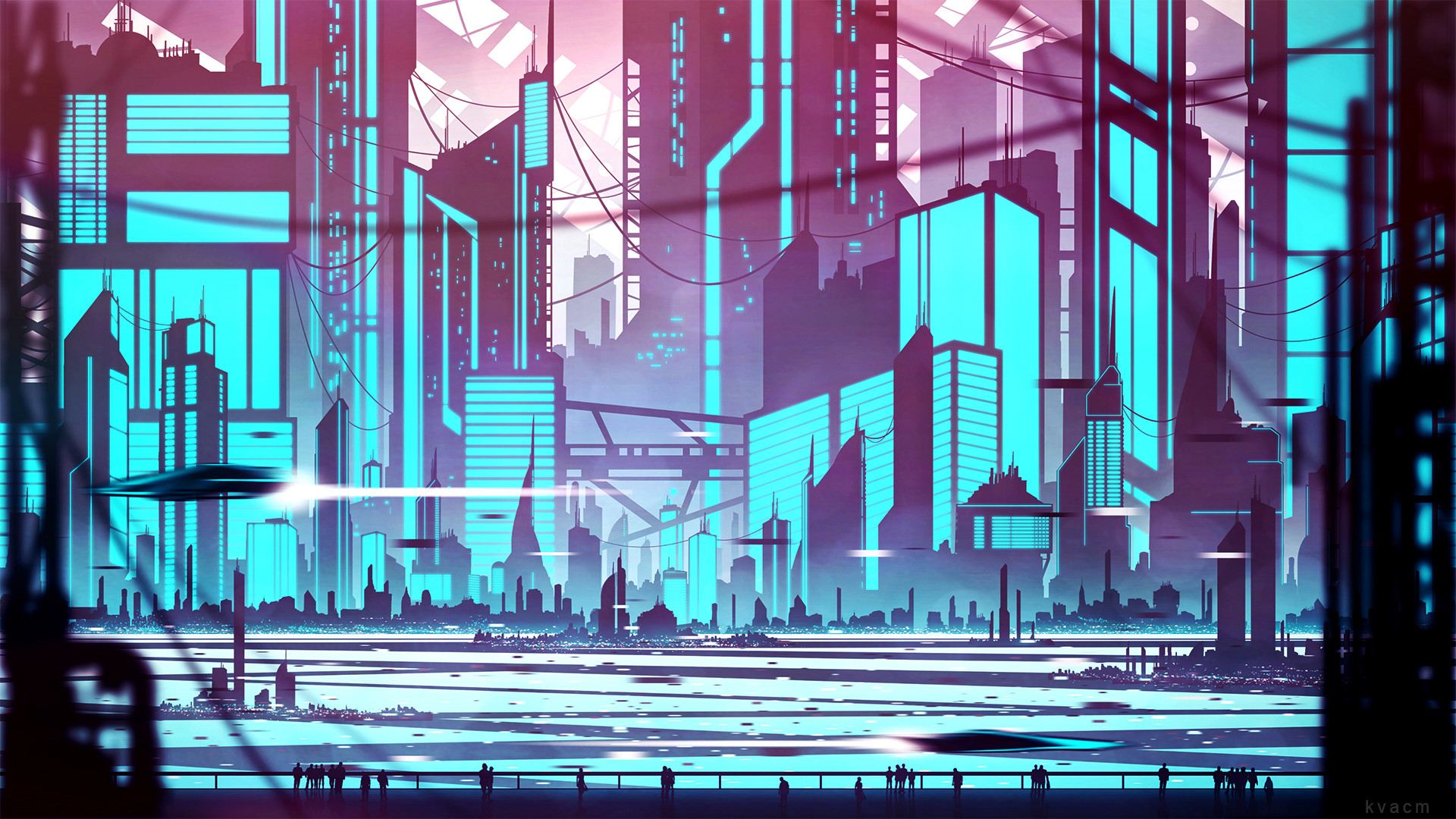 City Futuristic City Building Skyscraper 1920x1080