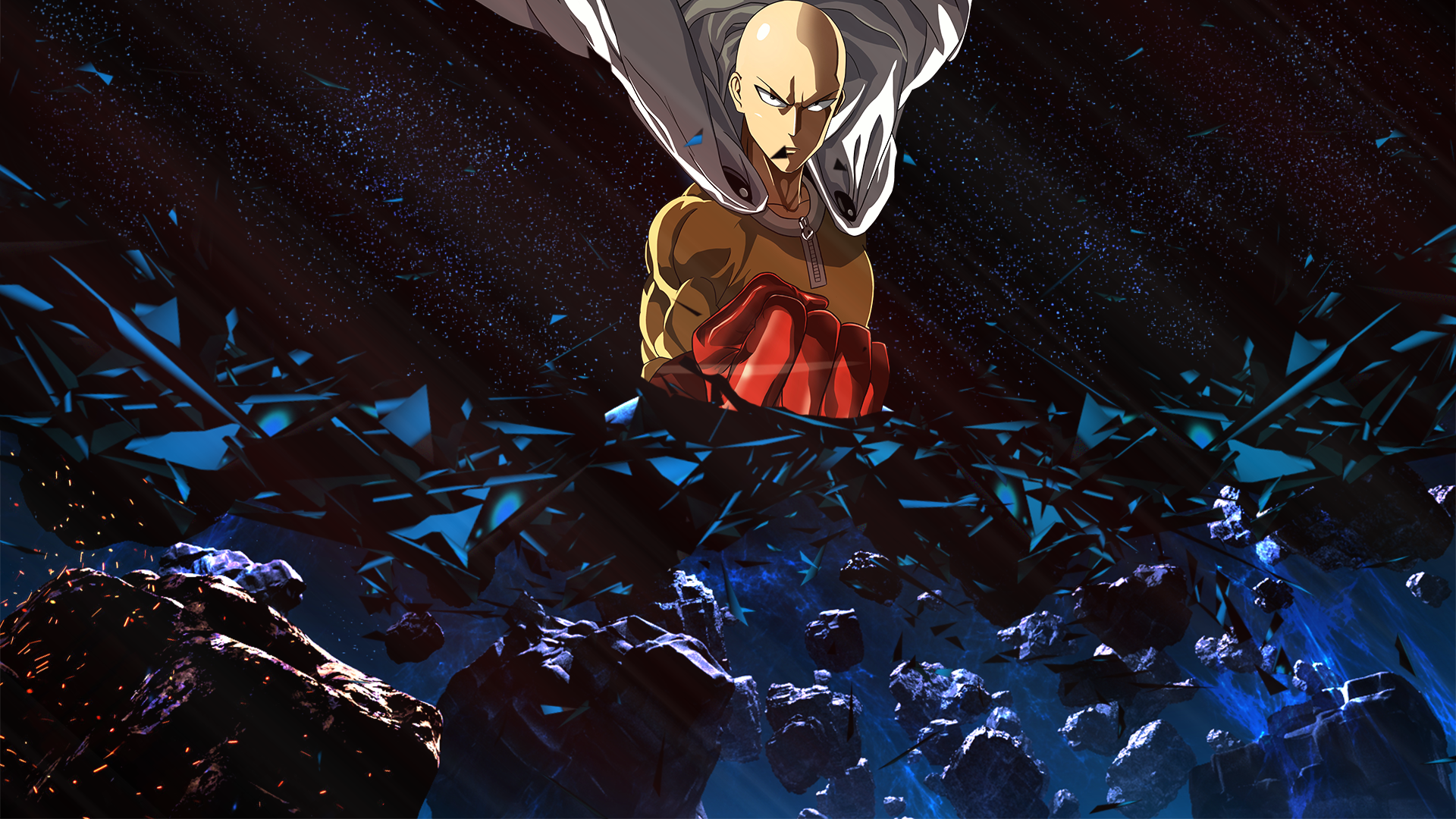 Anime One Punch Man Saitama Universe Space Power Suit 1920x1080