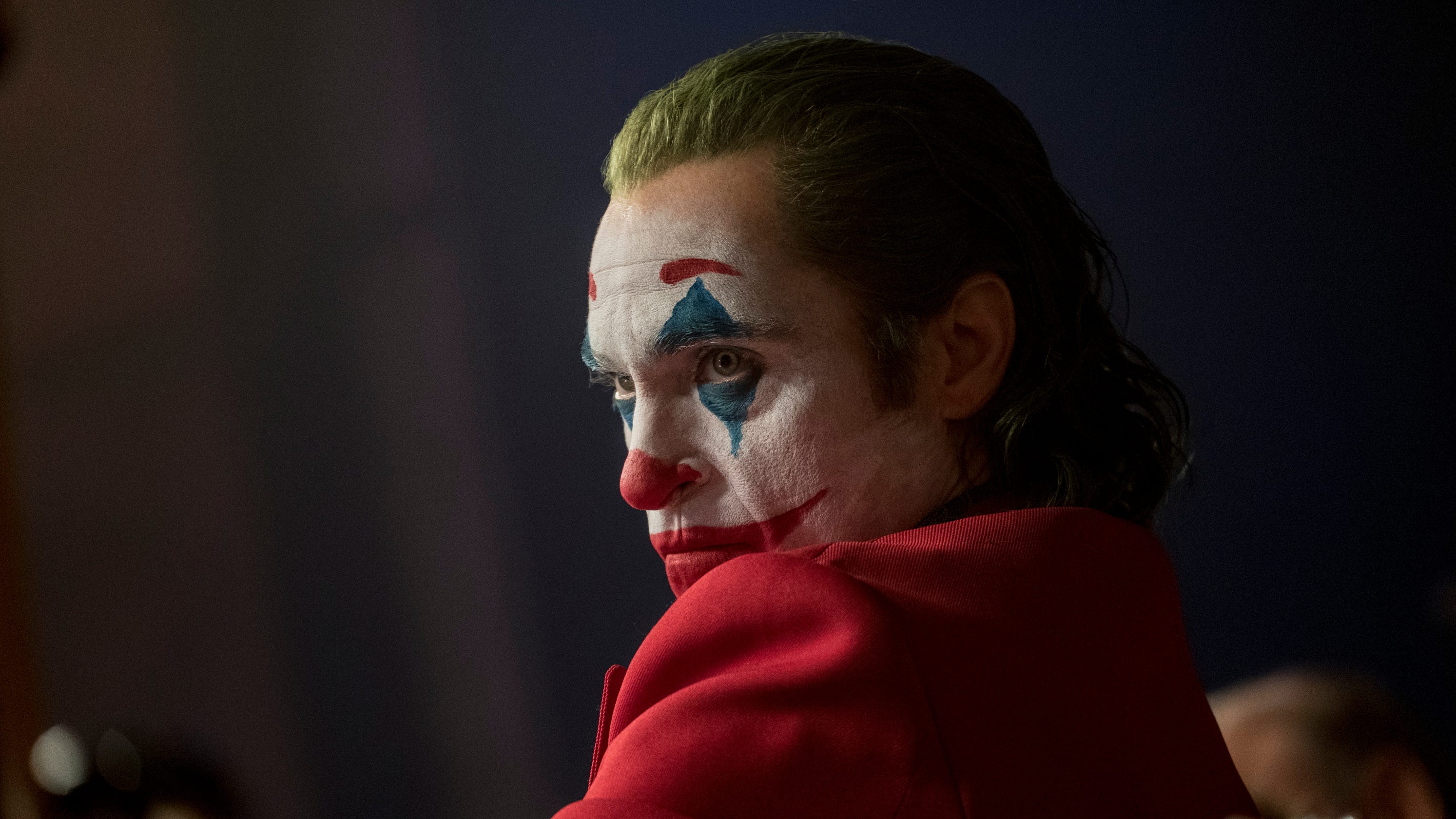 Joker 2019 Movie Joker Joaquin Phoenix Men Movies Film Stills Makeup Depth Of Field 2987x1680