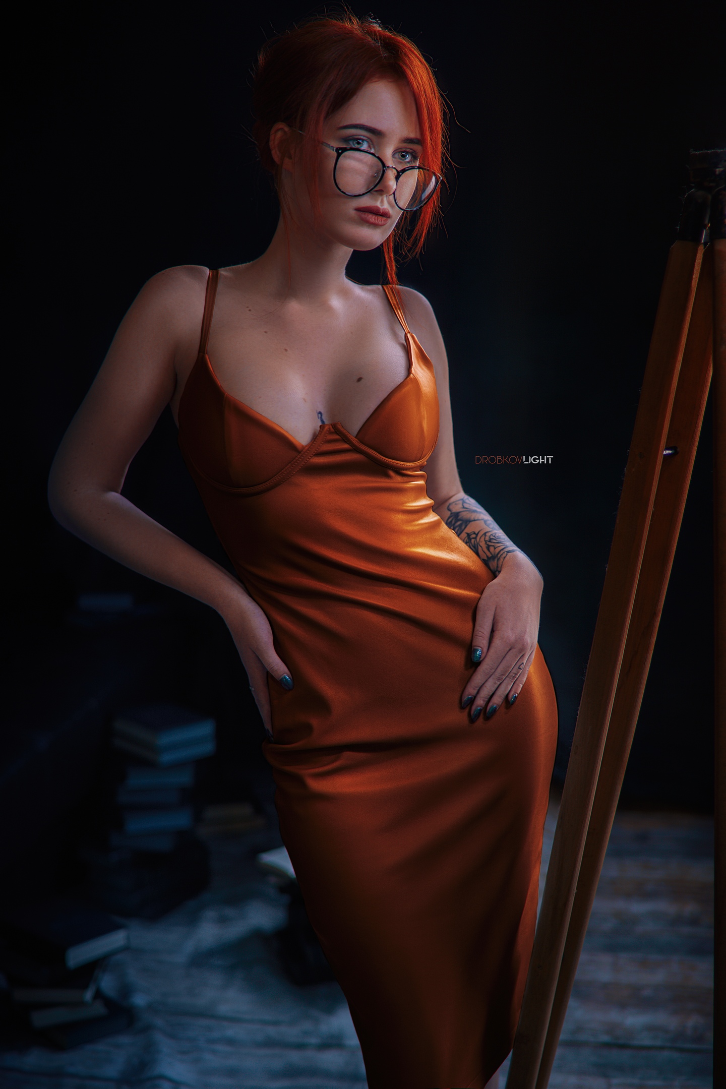 Elvira Pozdnysheva Women Model Redhead Looking Away Women With Glasses Glasses Portrait Display Indo 1440x2160