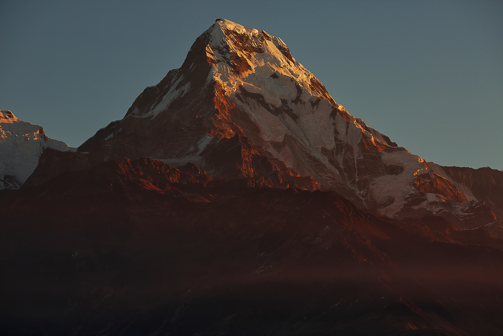 Mountains Nepal Sunset Landscape 1920x1282