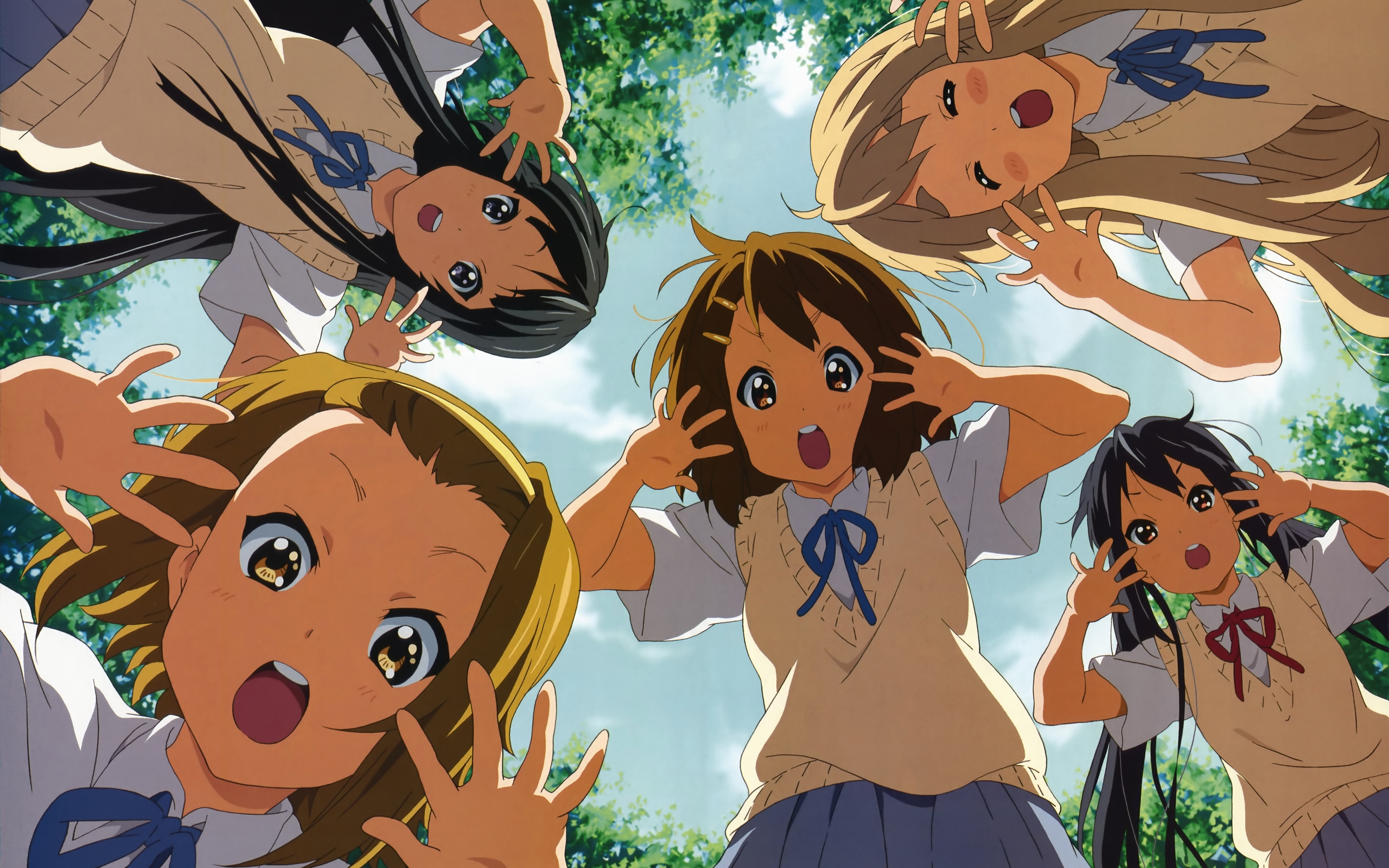 K ON Anime Girls Schoolgirl School Uniform Hirasawa Yui Tainaka Ritsu Akiyama Mio Kotobuki Tsumugi N 2560x1600