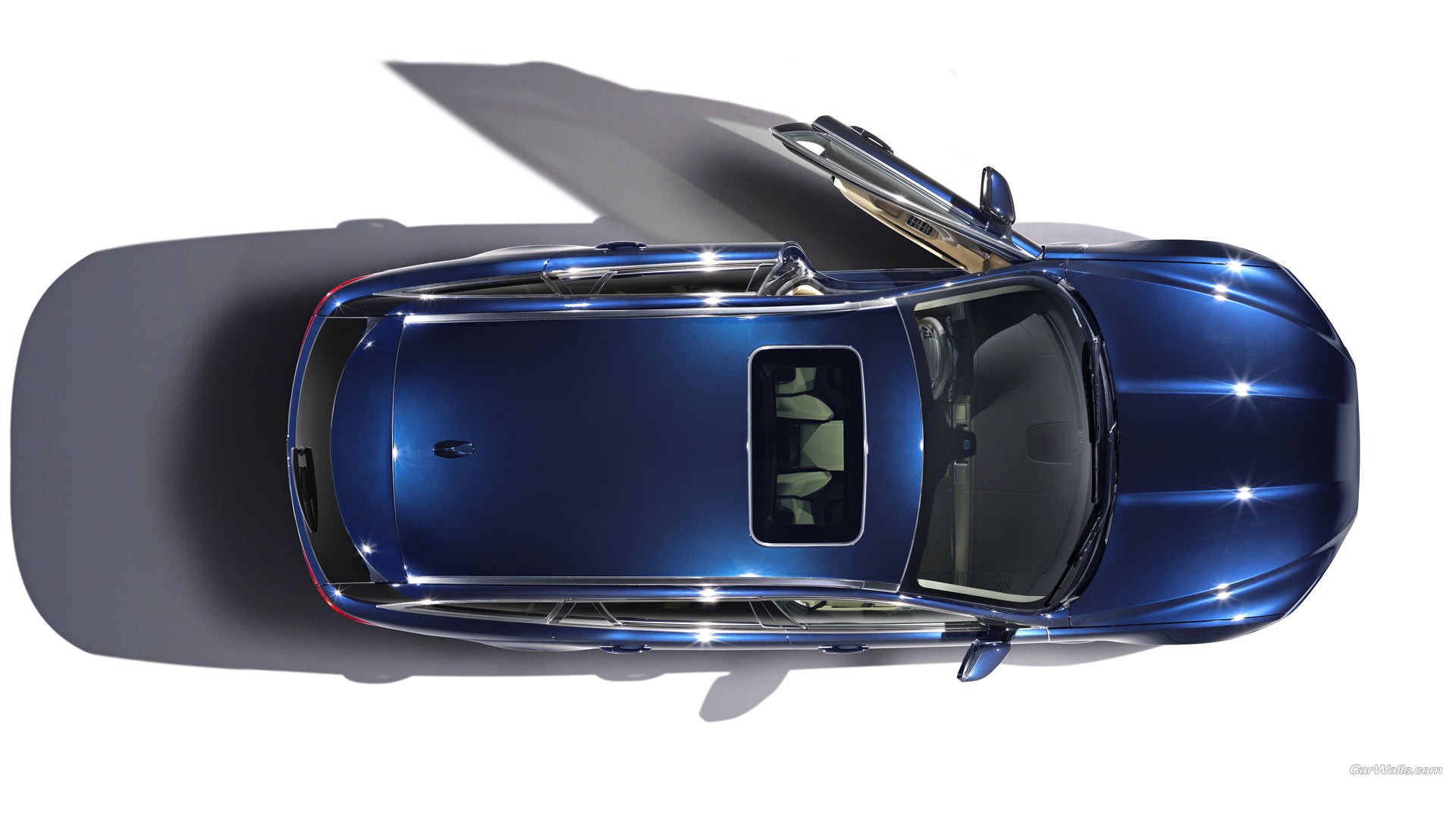 Jaguar XF Car Blue Cars Hatchbacks Top View 1920x1080