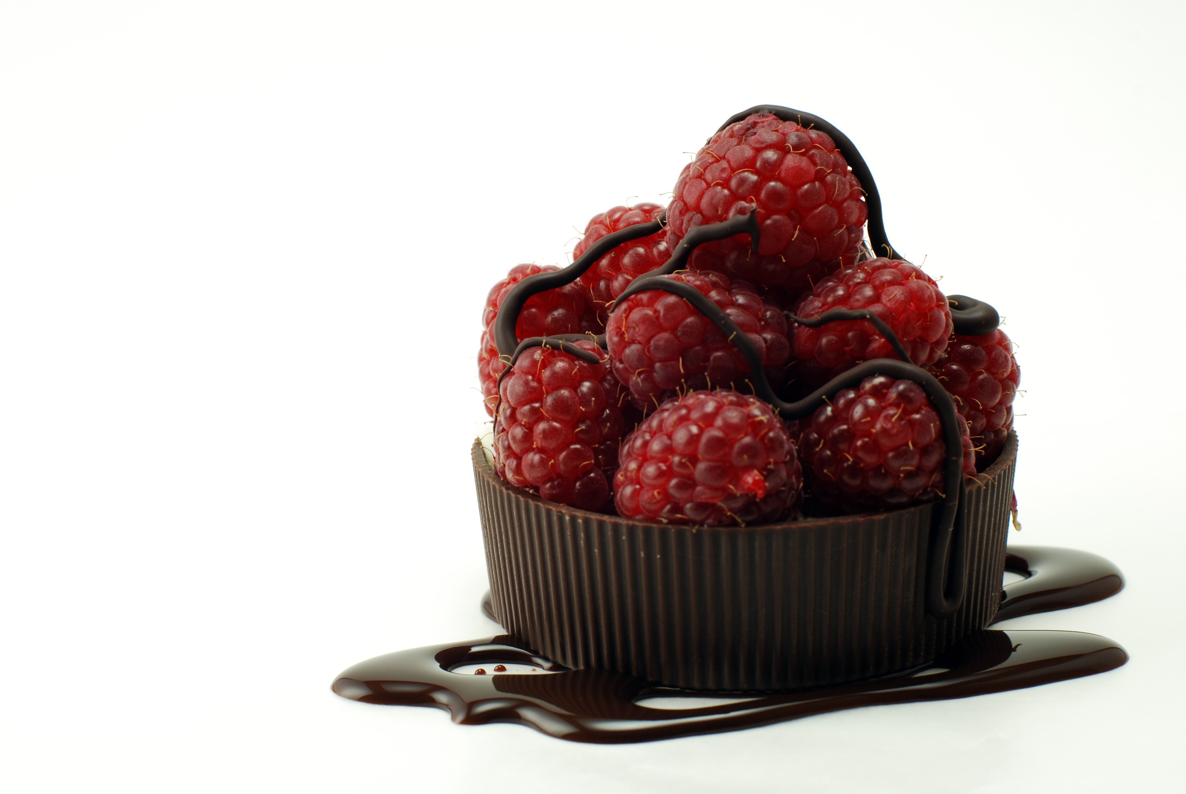 Food Fruit Chocolate Raspberries 3872x2592
